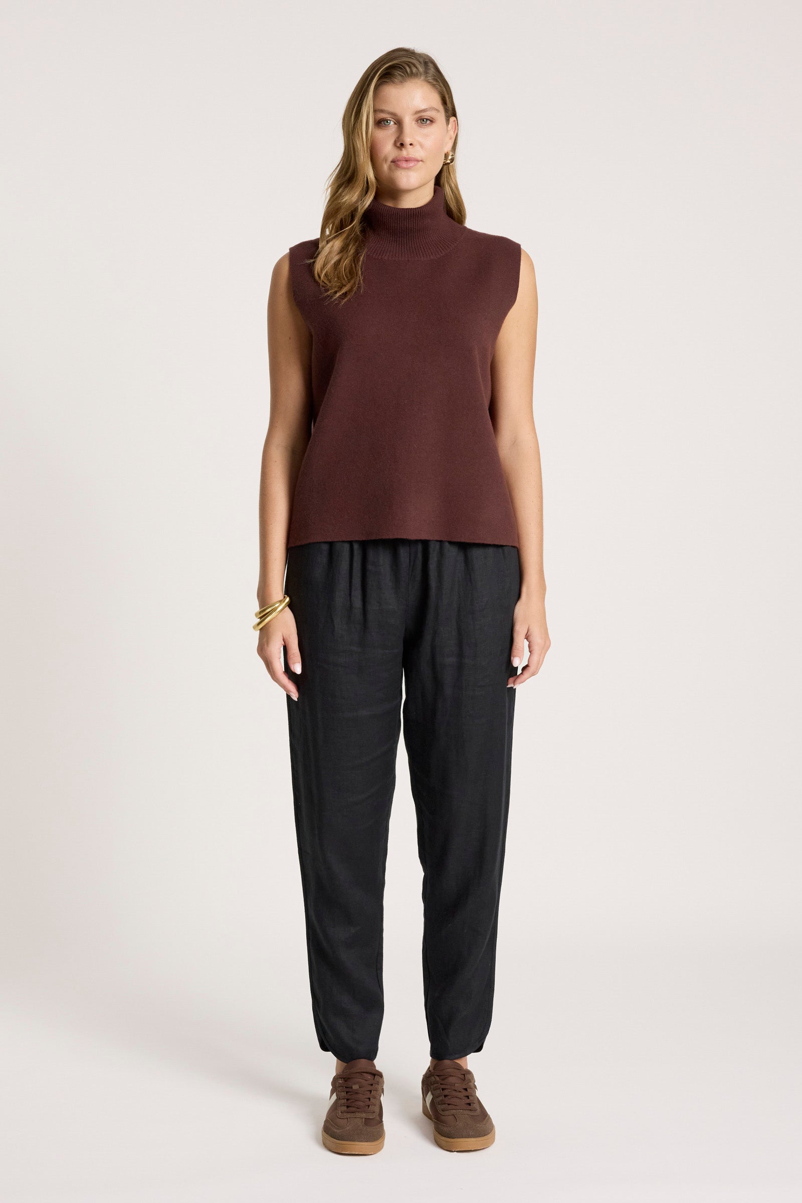 Zala Knit Vest - Mahogany