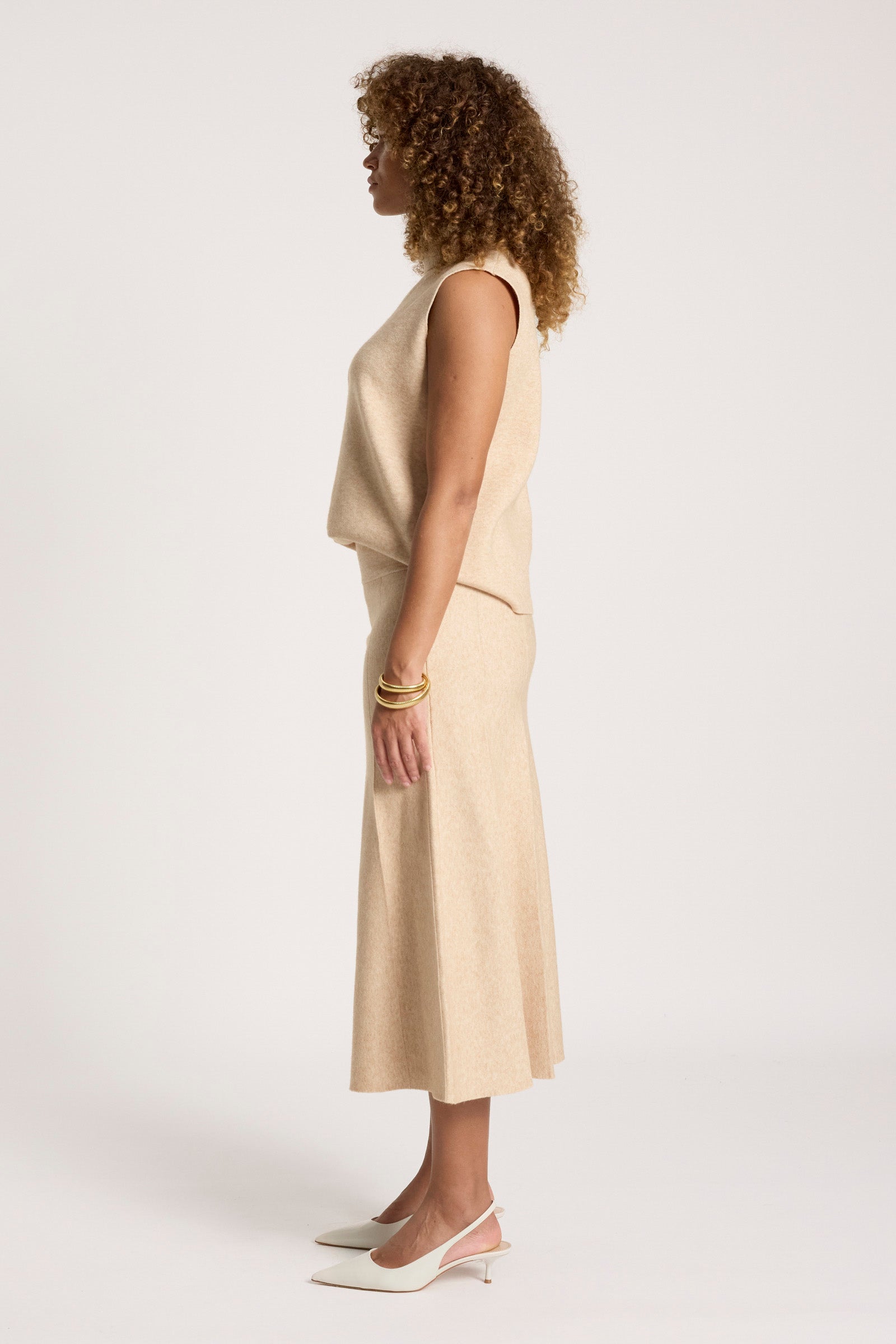 Zala Knit Skirt - Bisque