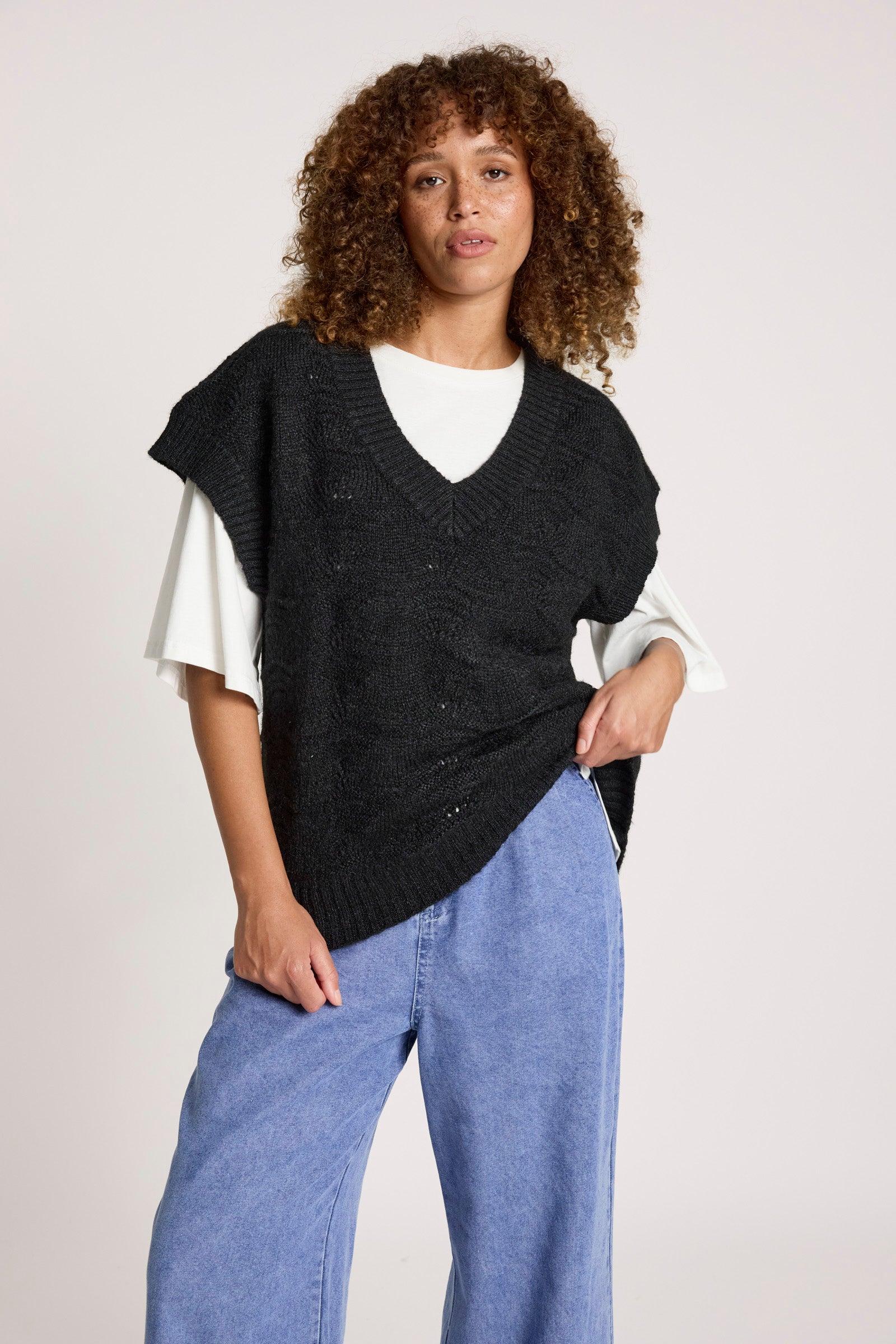 Orin Knit Vest - Black