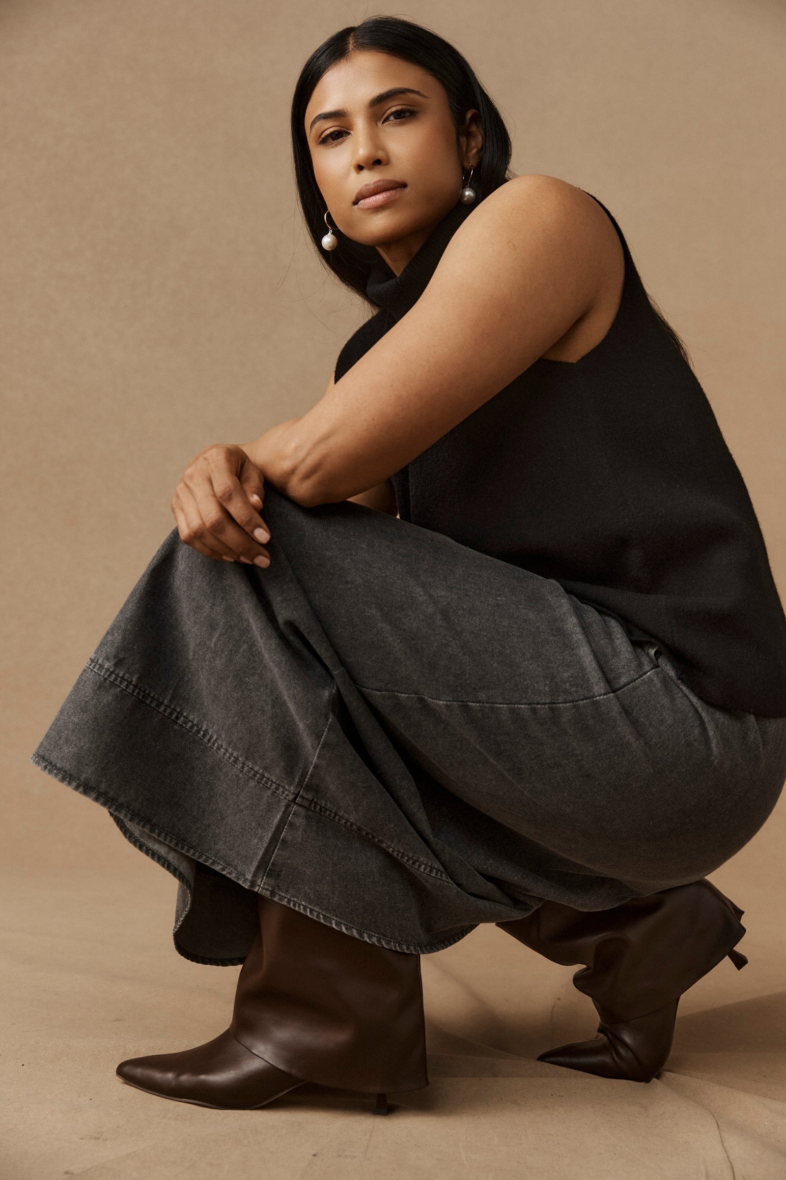 Bodhi Denim Skirt - Black