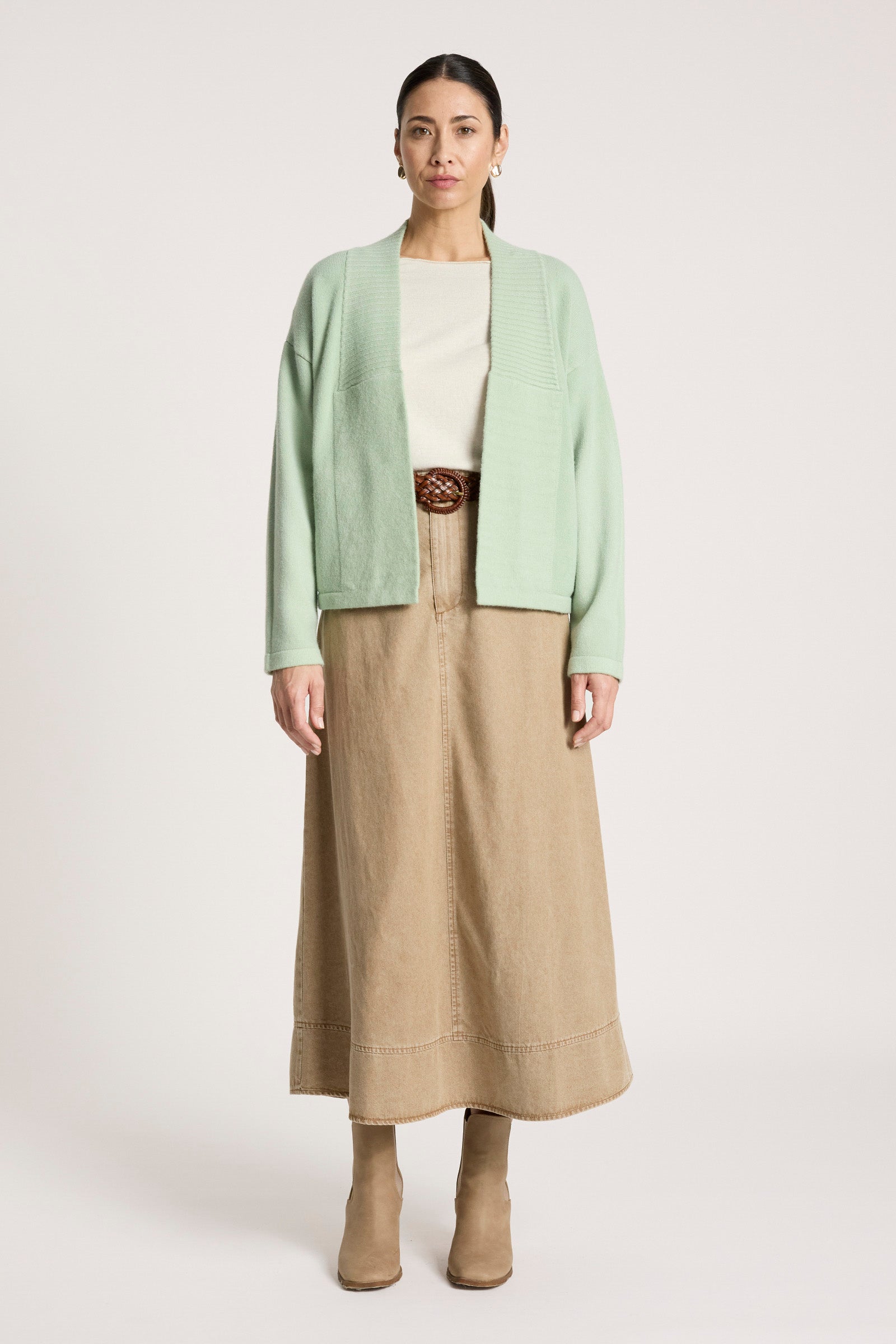 Samira Crop Cardigan - Sage