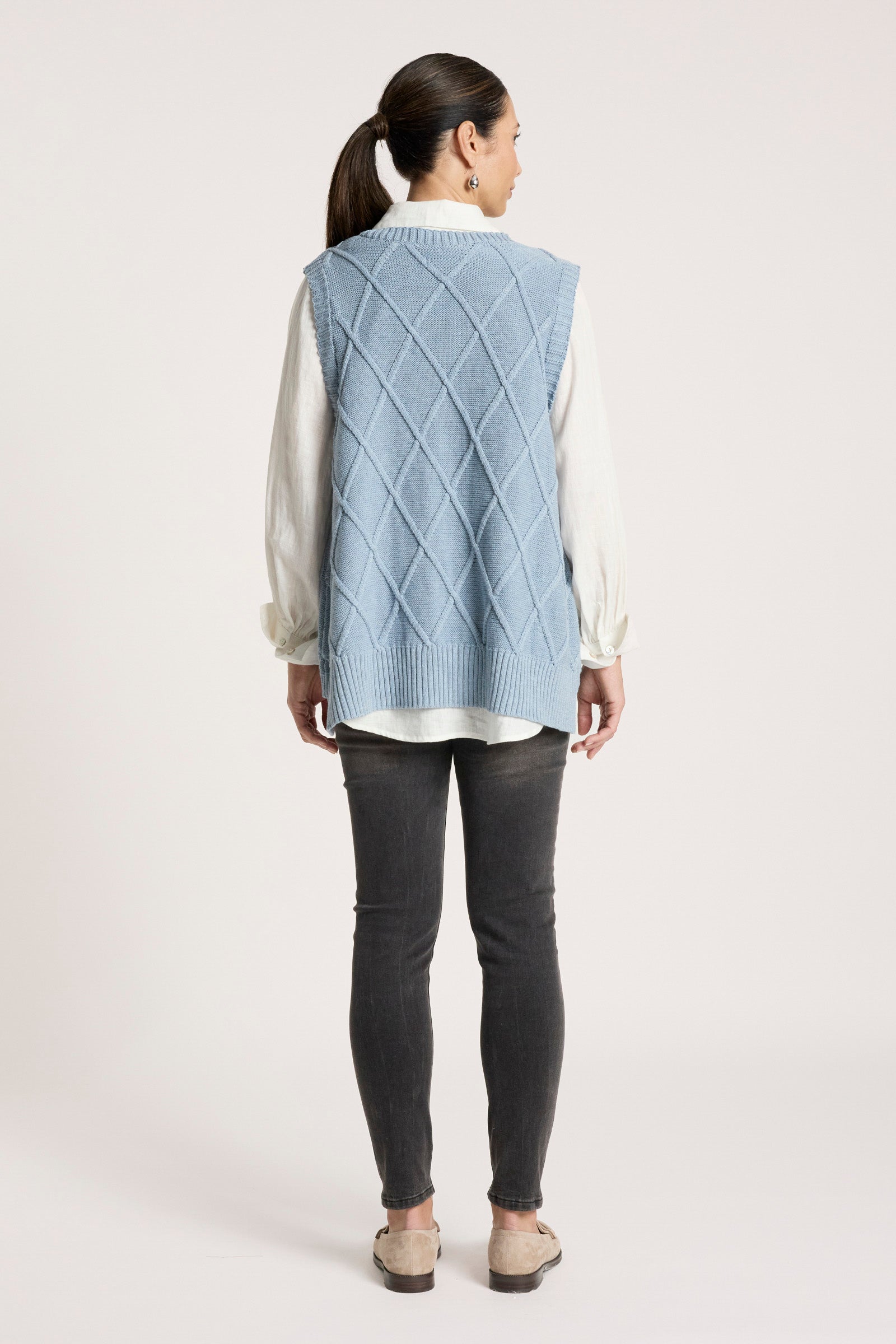 Liora Knit Vest - Lake