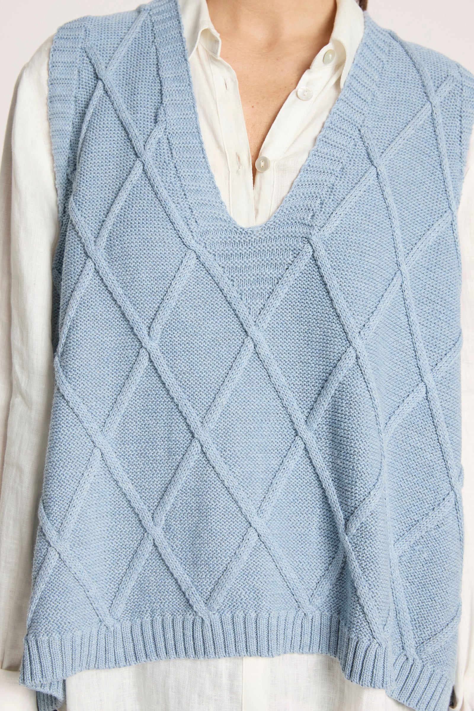 Liora Knit Vest - Lake