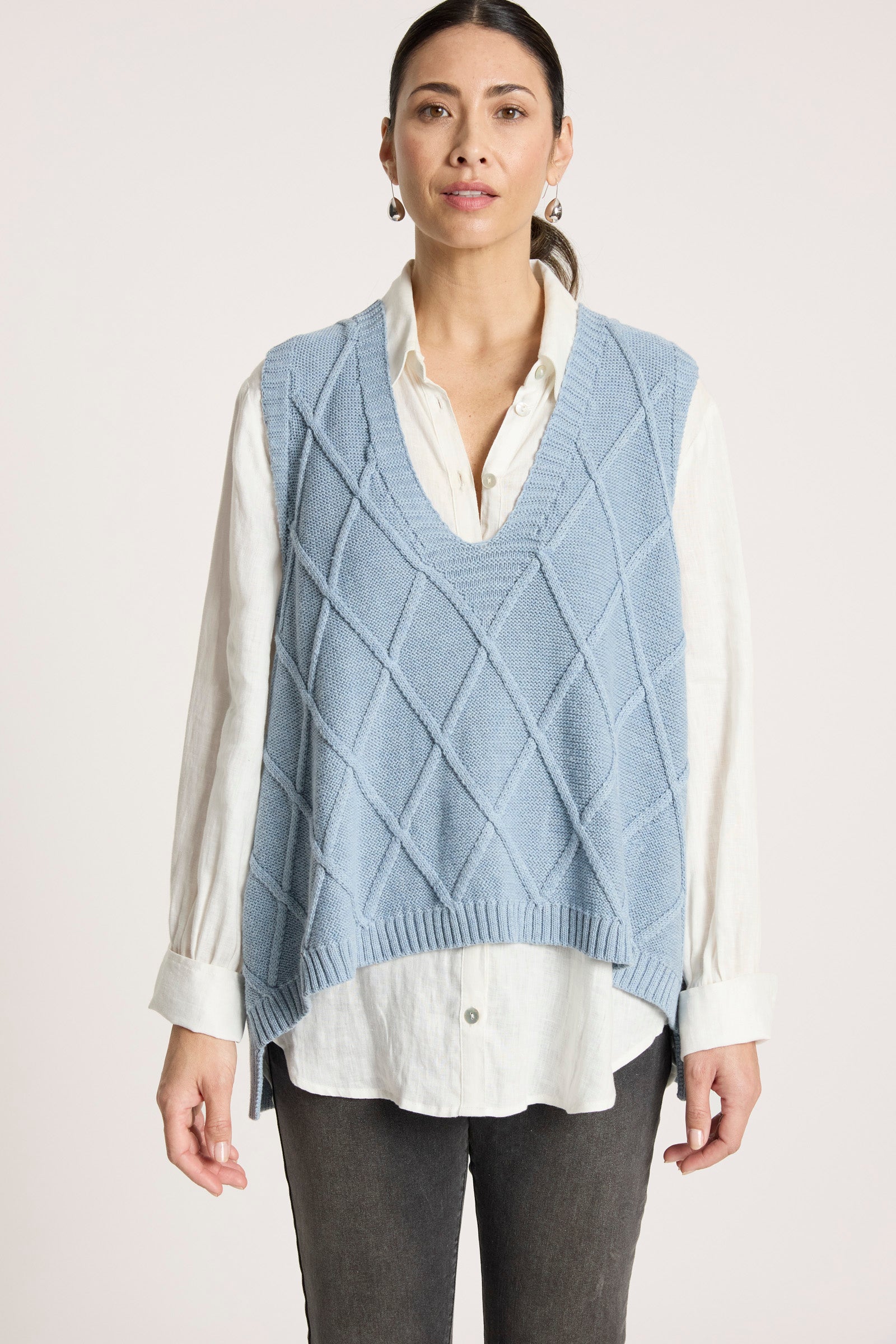 Liora Knit Vest - Lake