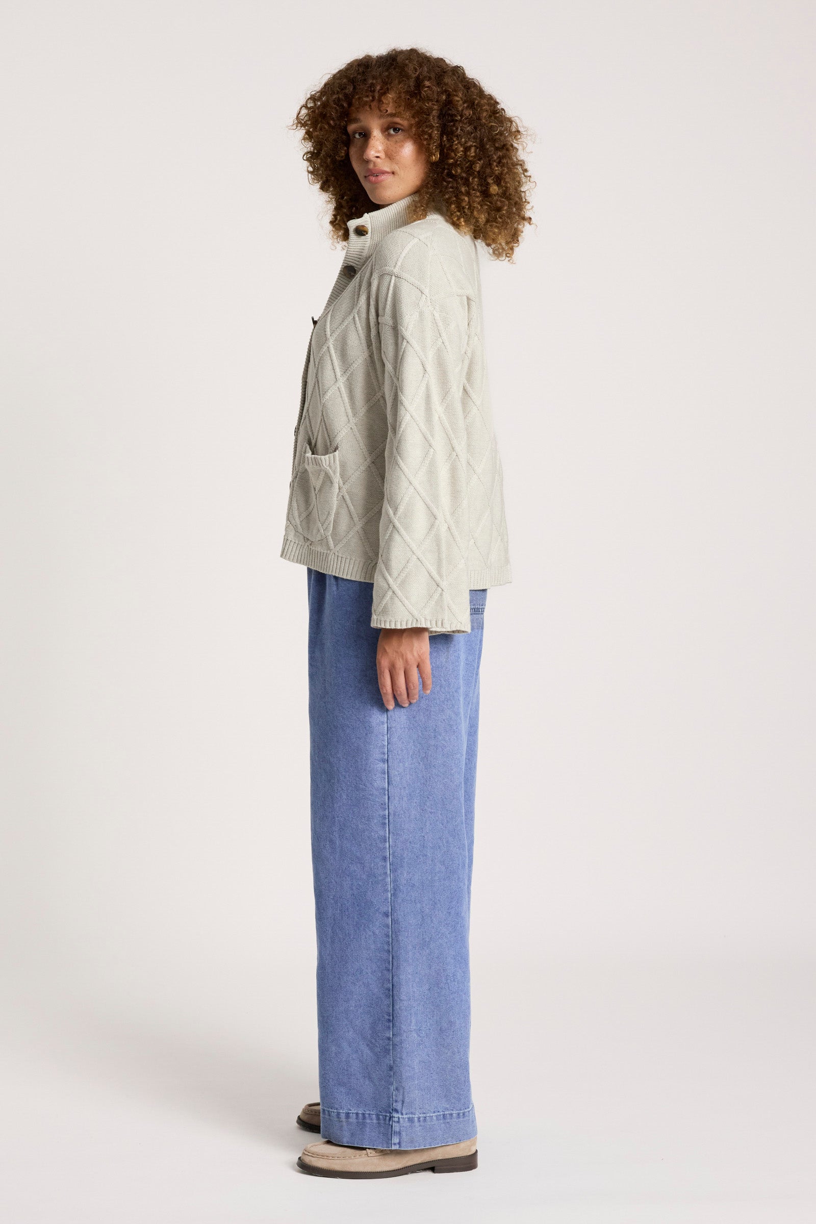 Liora Crop Cardigan - Bisque