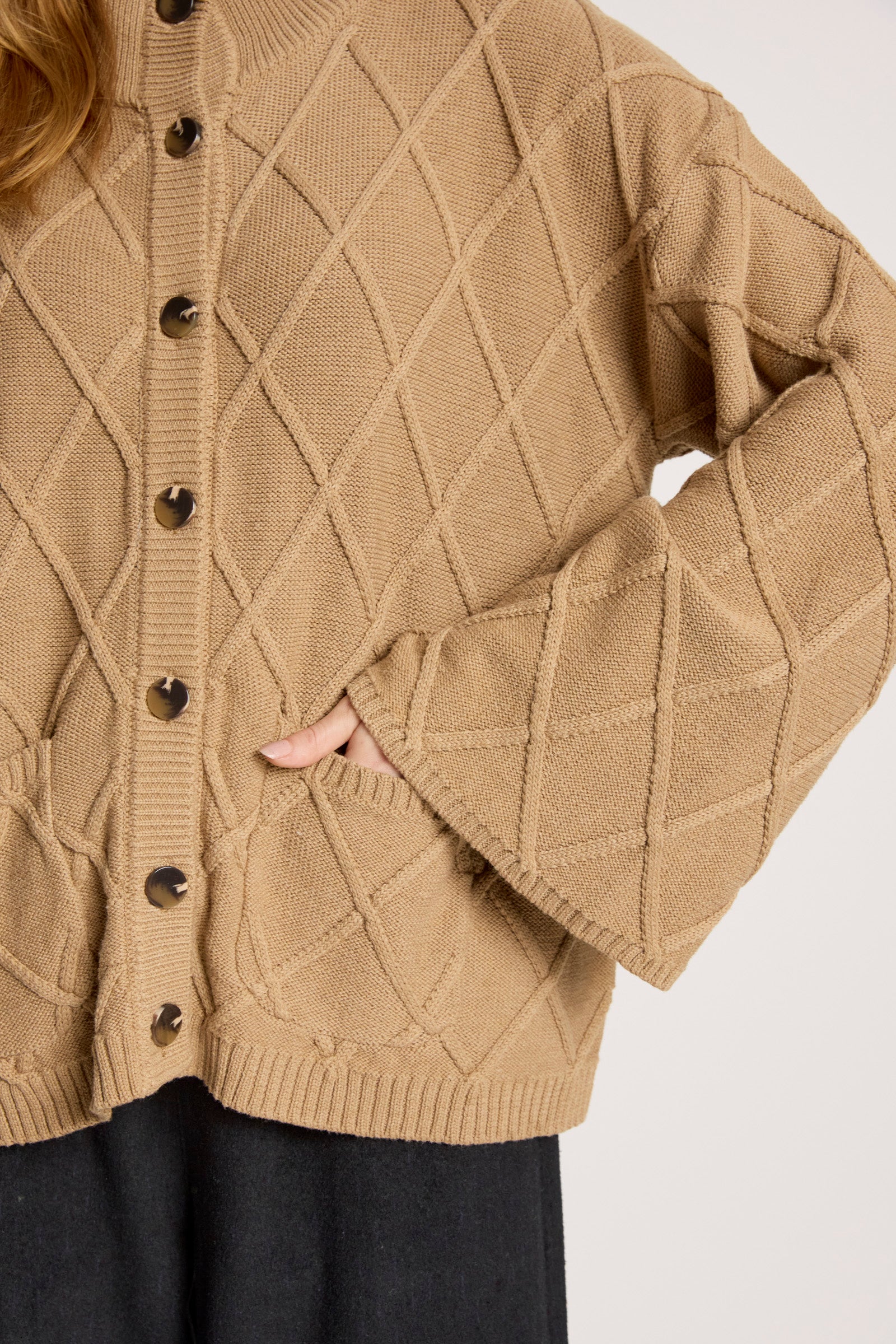 Liora Crop Cardigan - Mocha