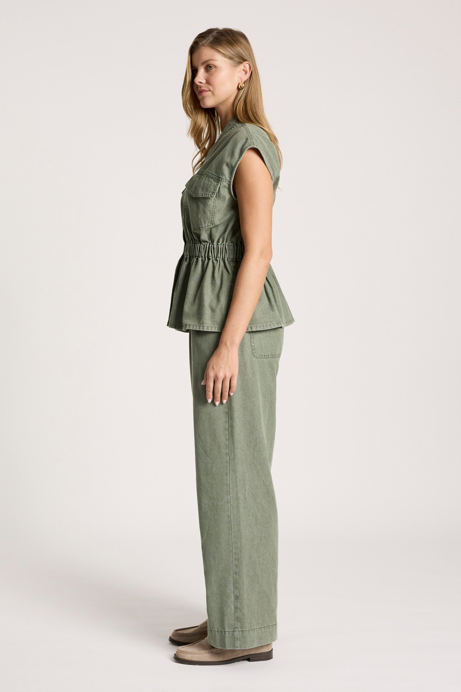 Bodhi Denim Vest - Olive