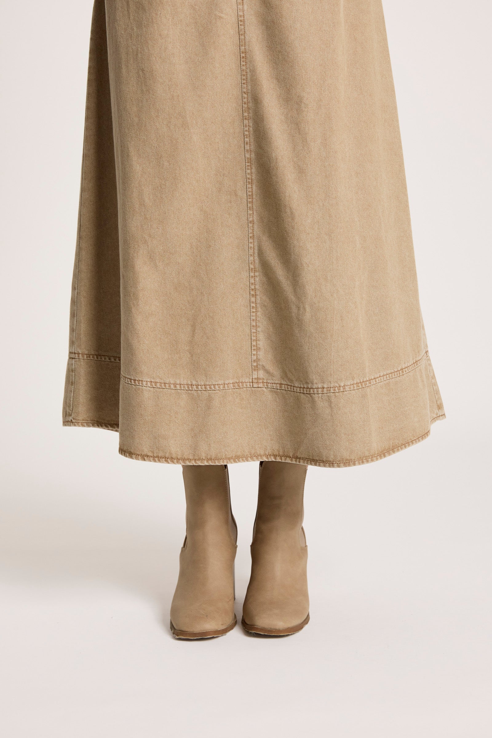Bodhi Denim Skirt - Fawn