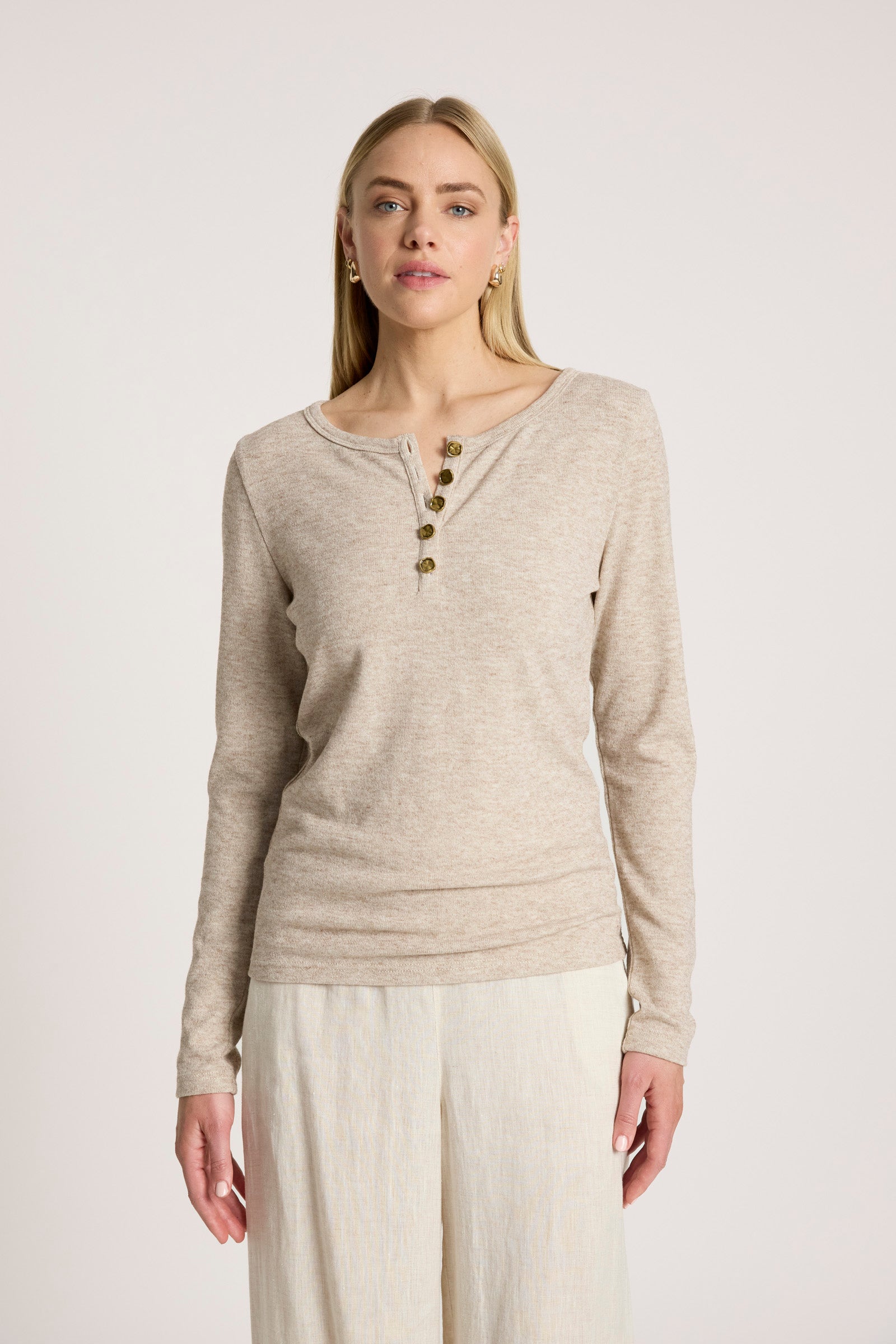 Rumi Long Sleeve Top - Bisque
