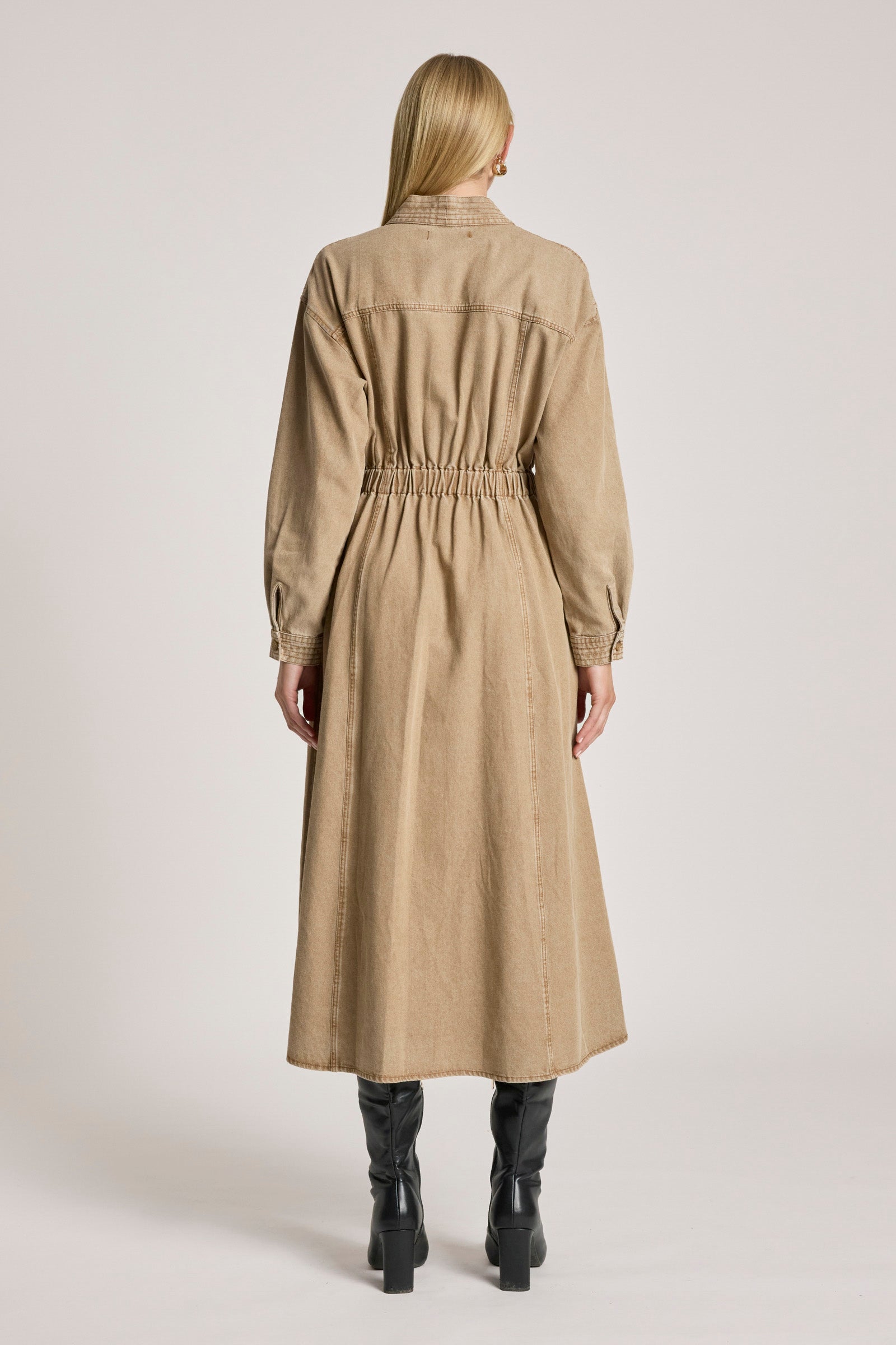 Bodhi Denim Dress - Fawn