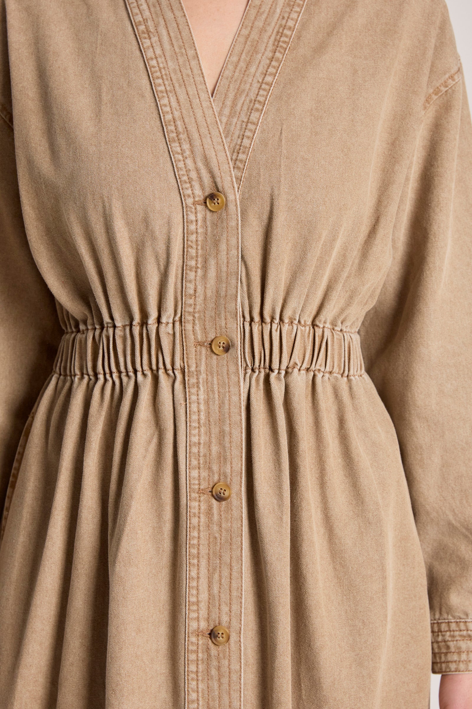 Bodhi Denim Dress - Fawn