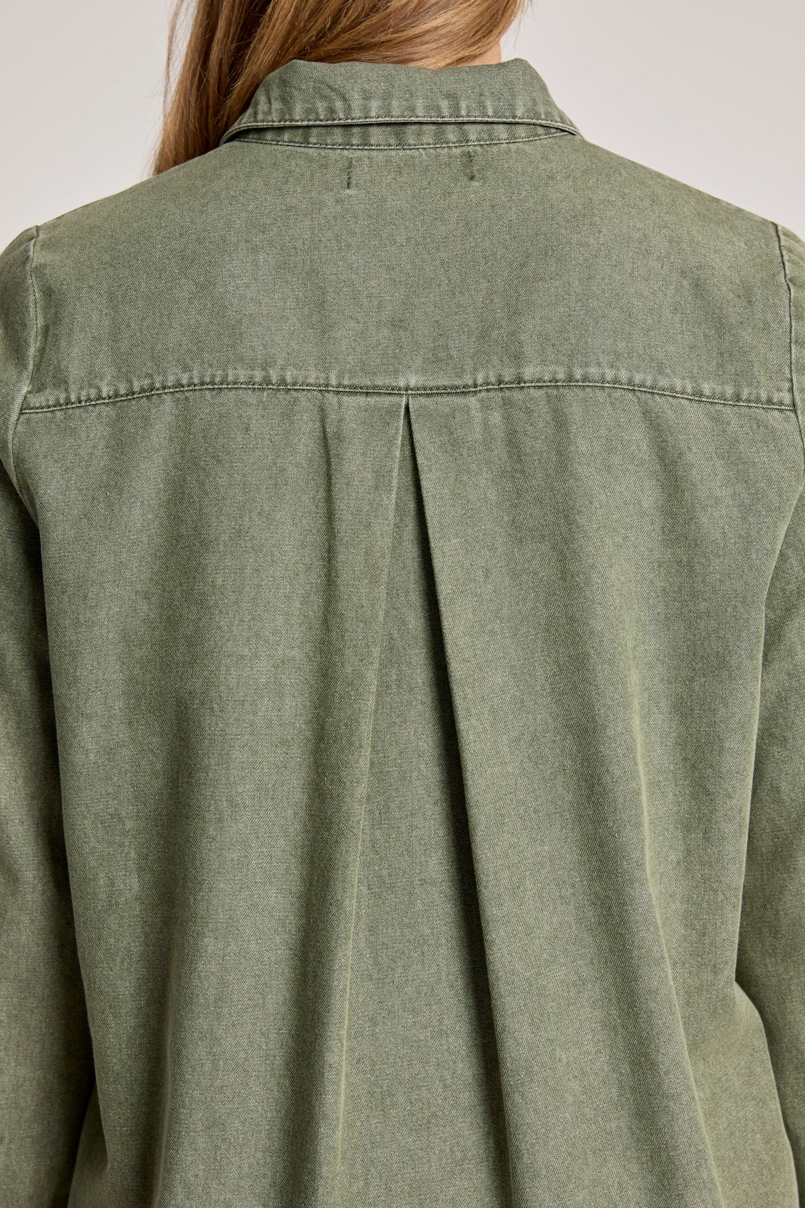 Bodhi Denim Shirt Dress - Olive