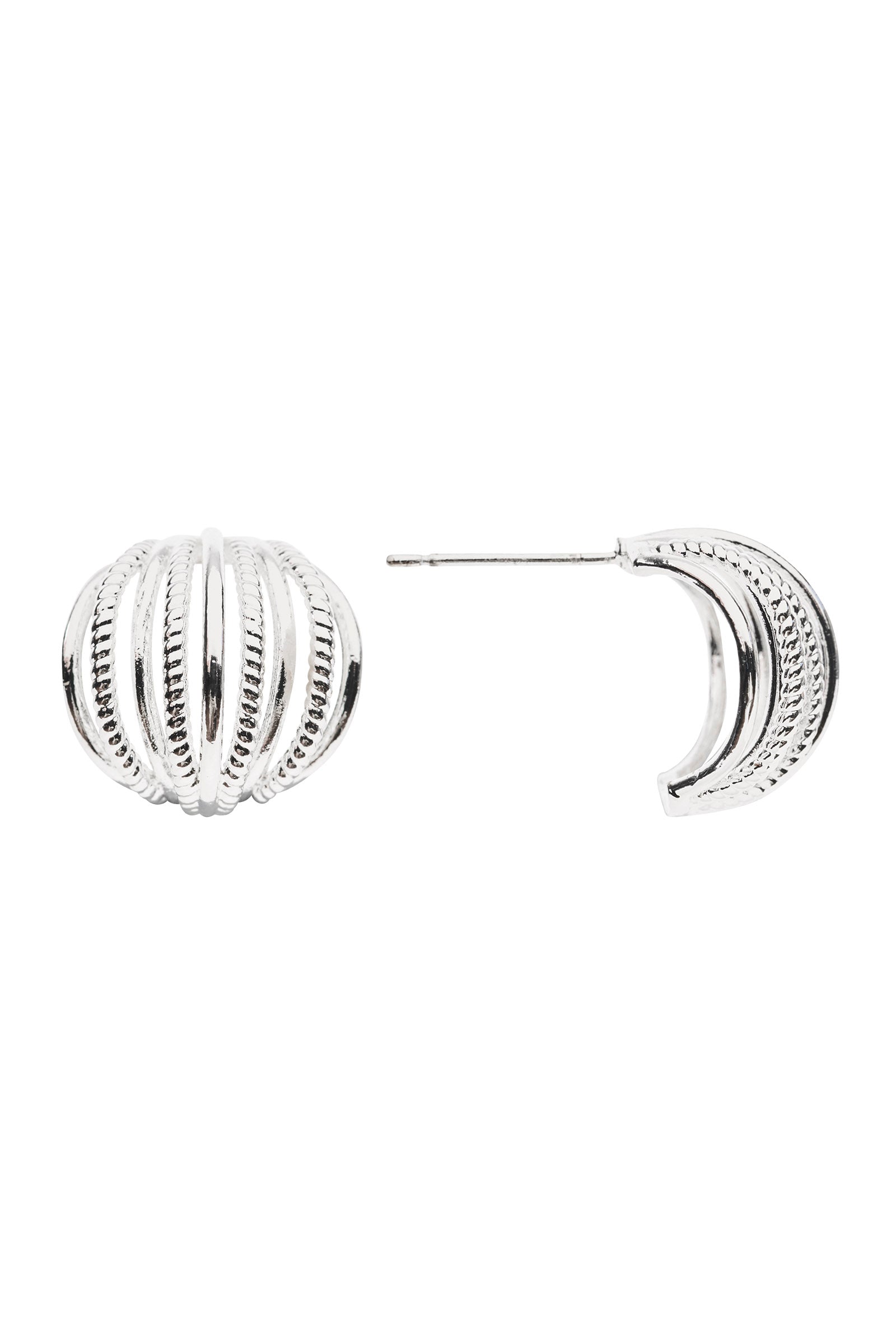 Roma Earring - Silver Curve