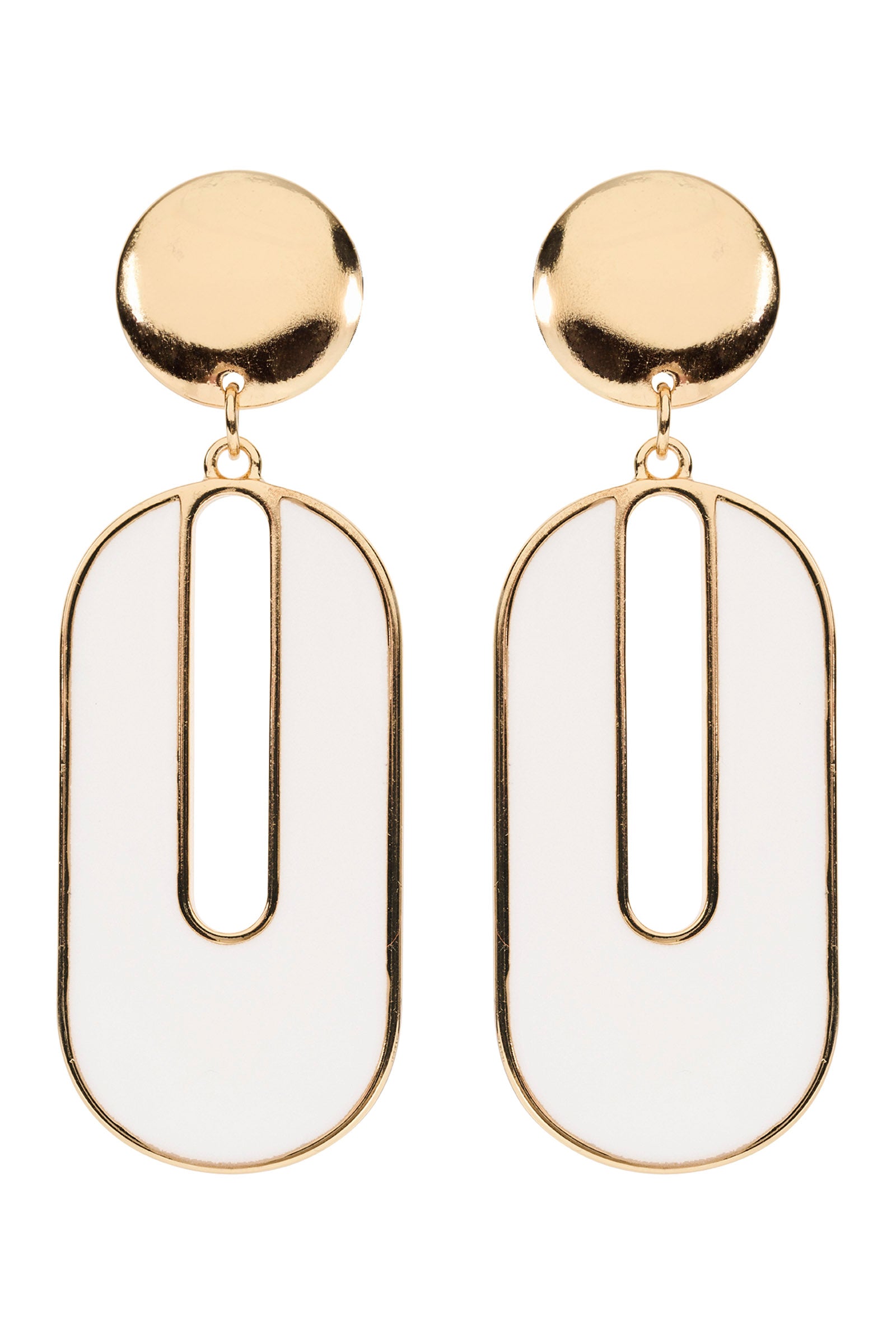 Amira Oval Earring - White