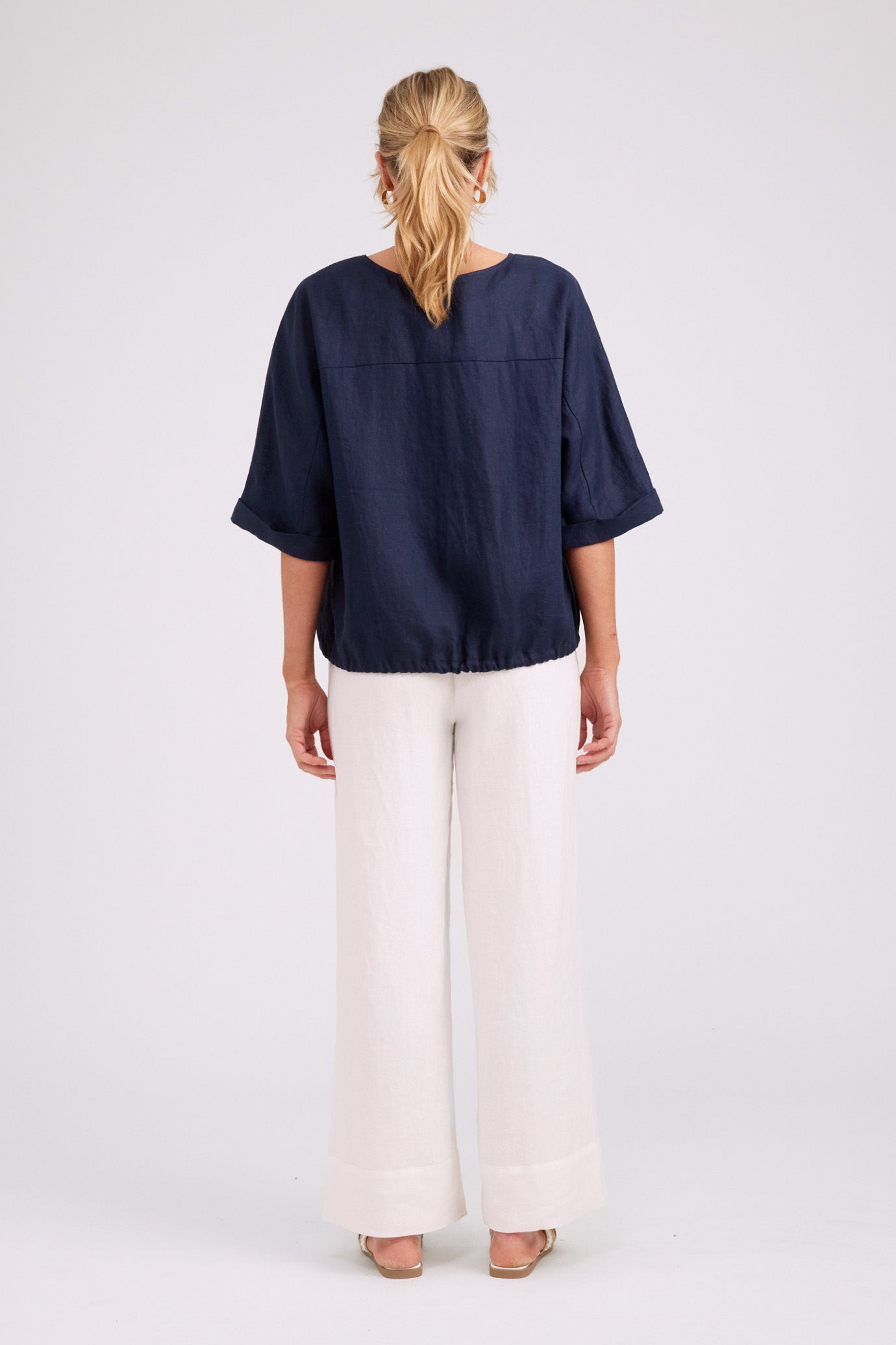 Studio Button Top/Jacket - Navy