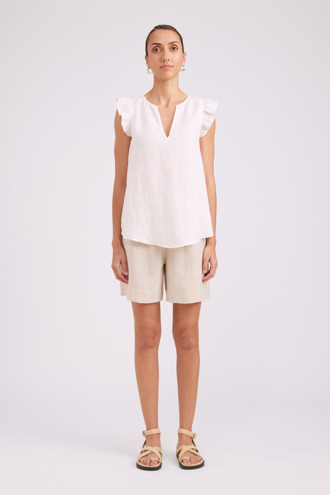 Studio Frill Tank - White