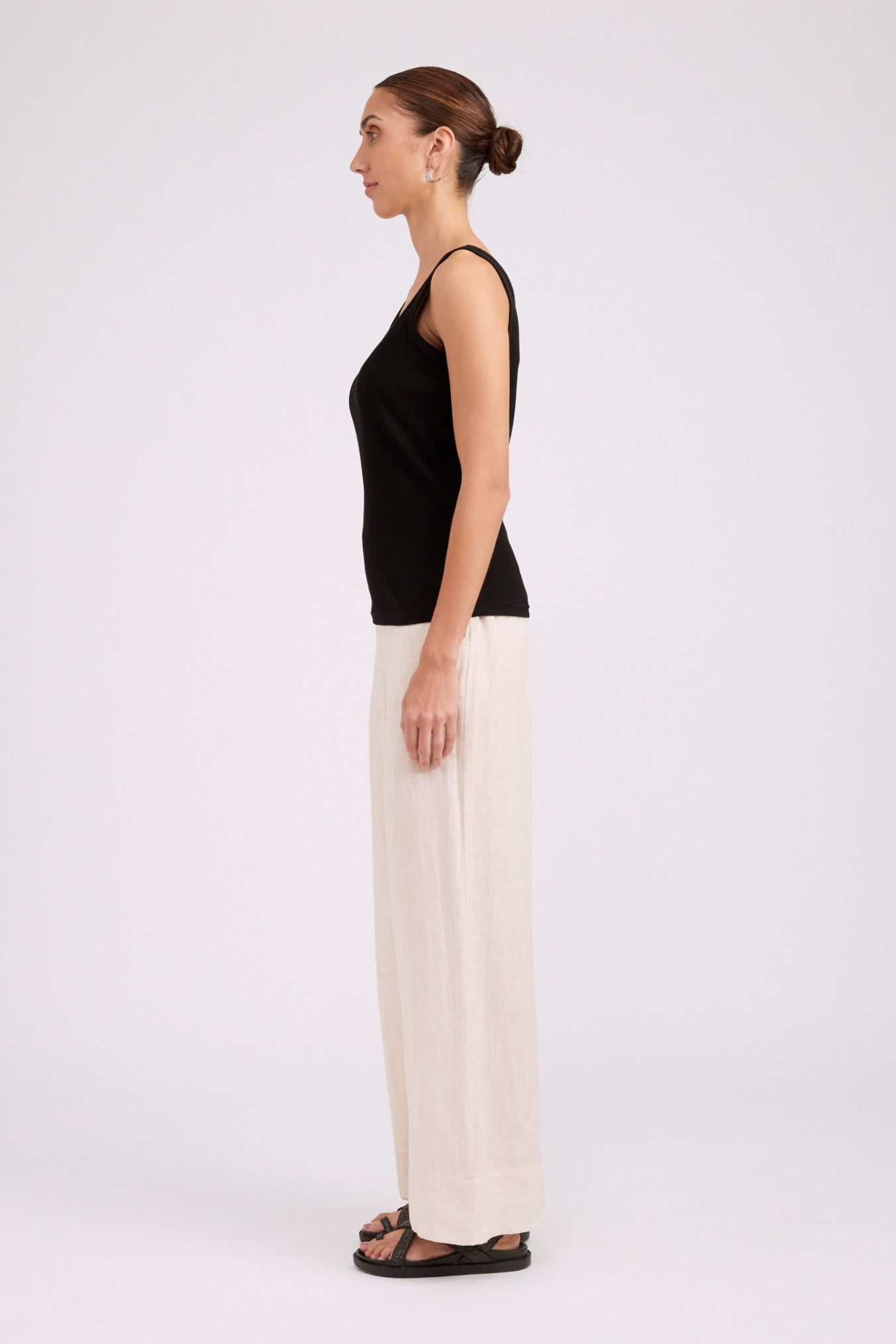 Studio Ribbed Tank - Black
