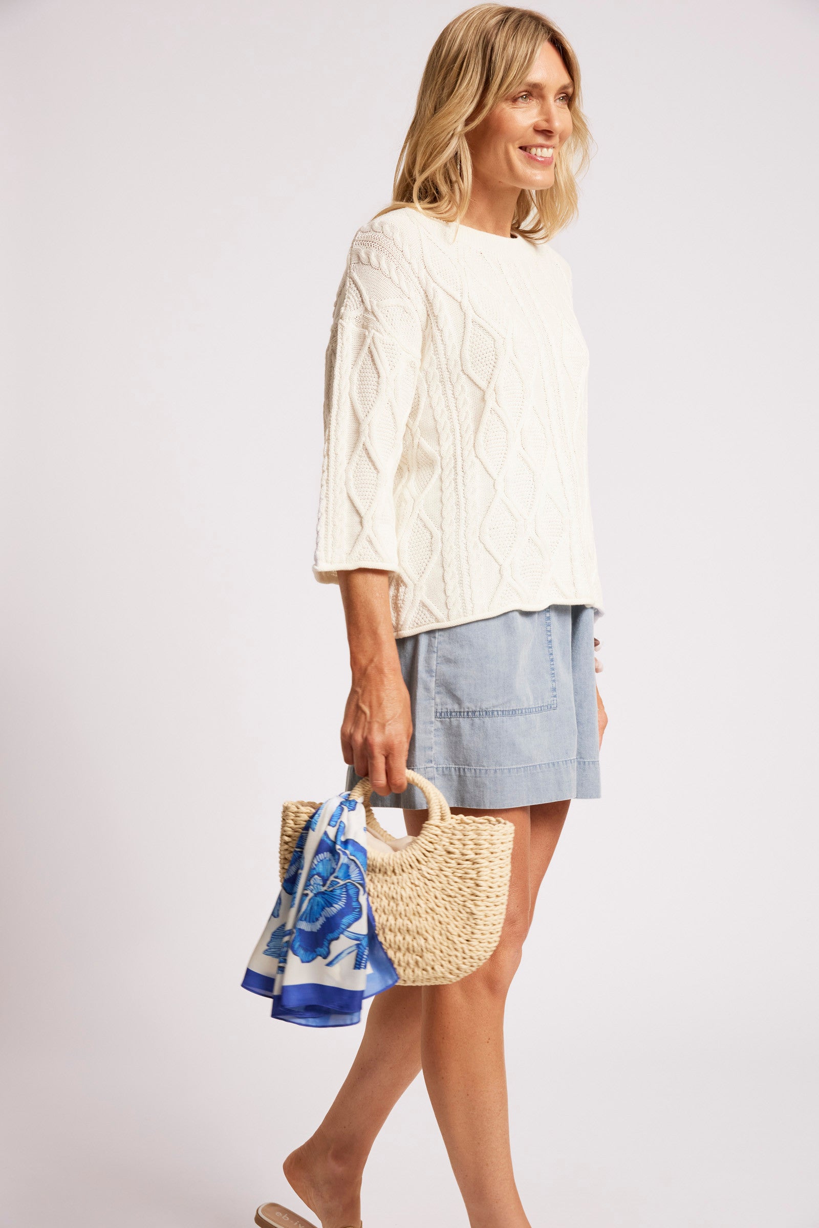 Casa Cable Jumper - White