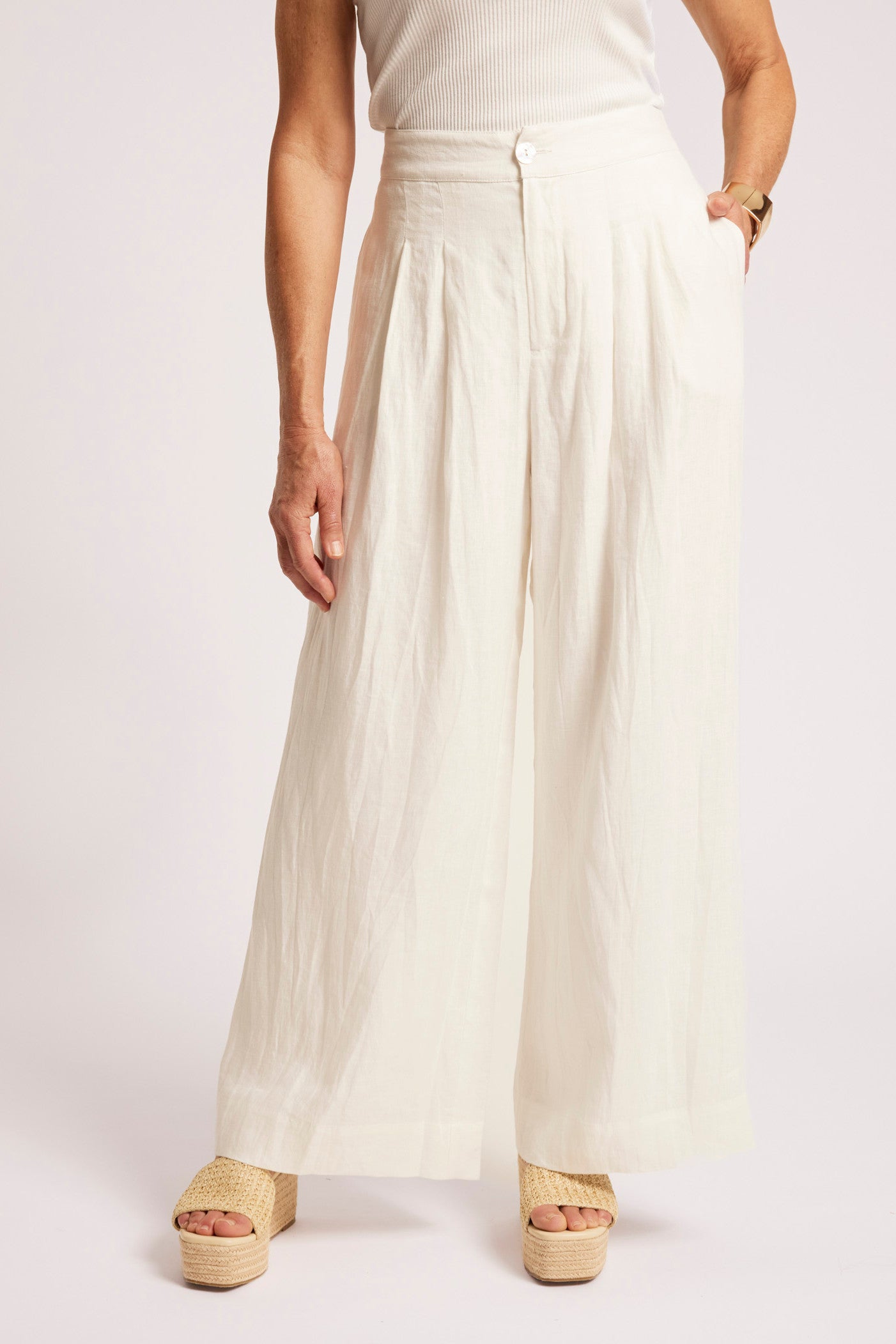 Cove Palazzo Pant - White