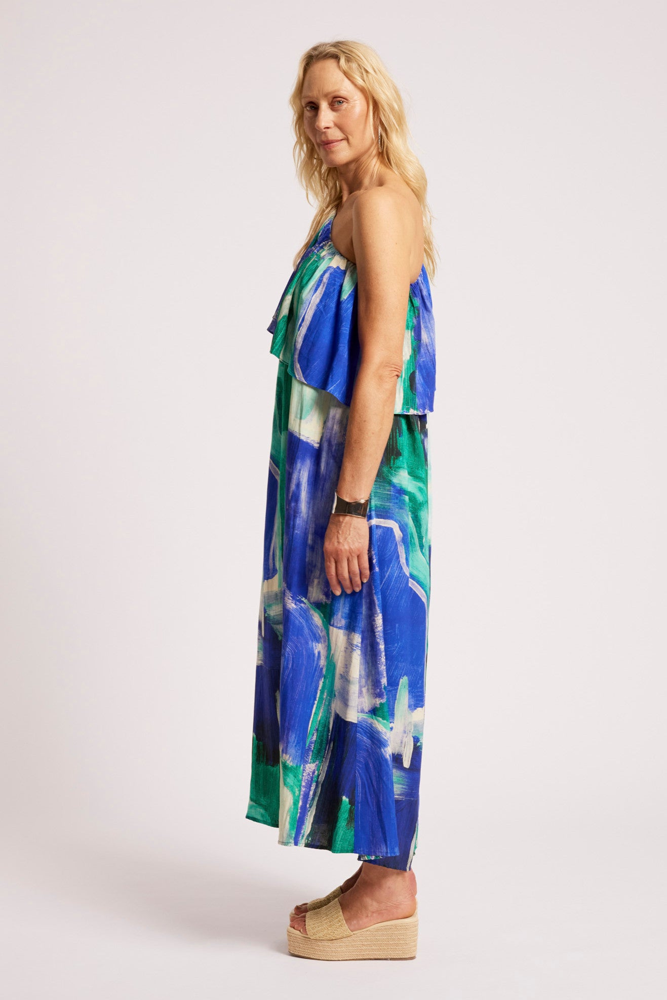 Palmera Off Shoulder Dress - Seafoam
