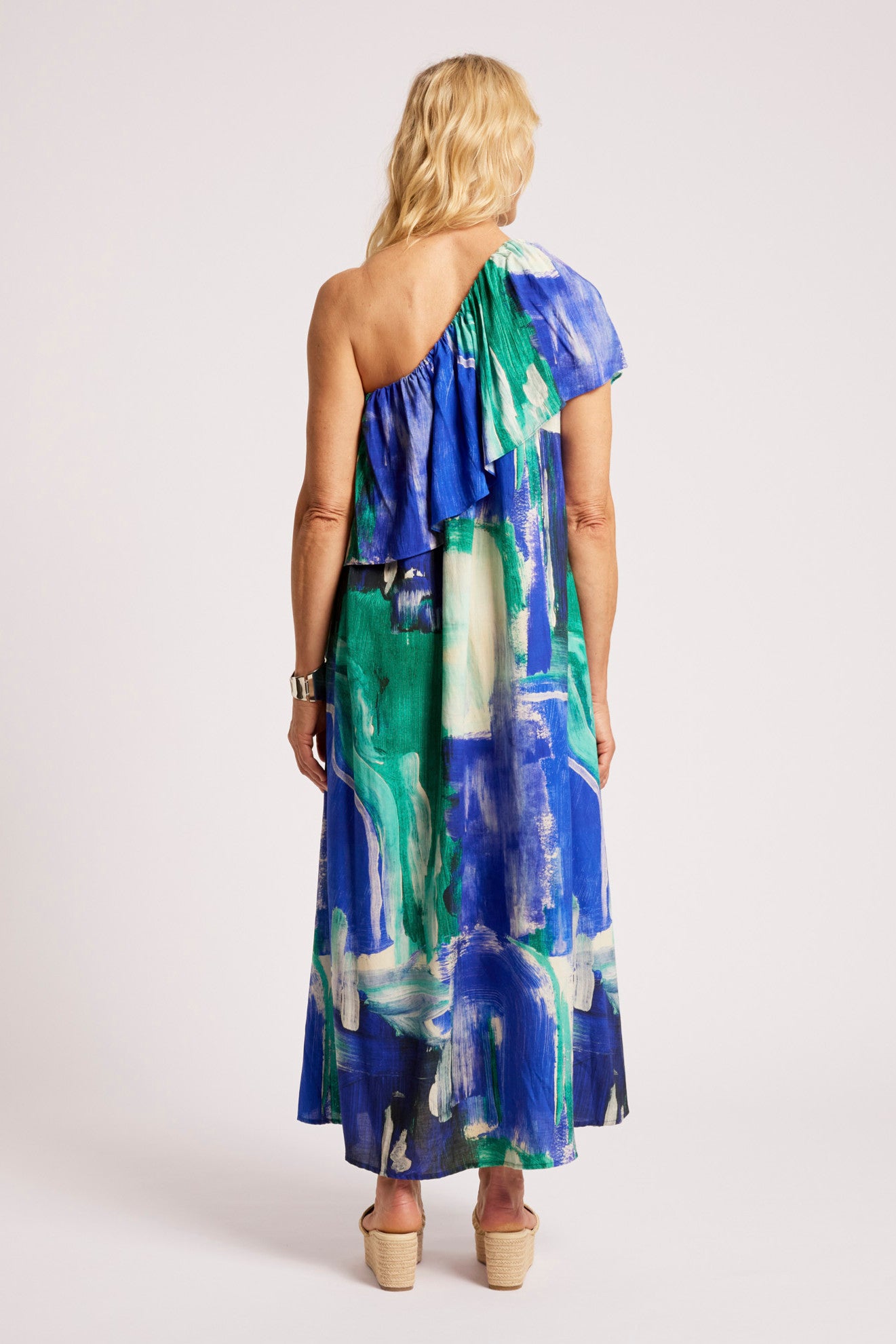 Palmera Off Shoulder Dress - Seafoam