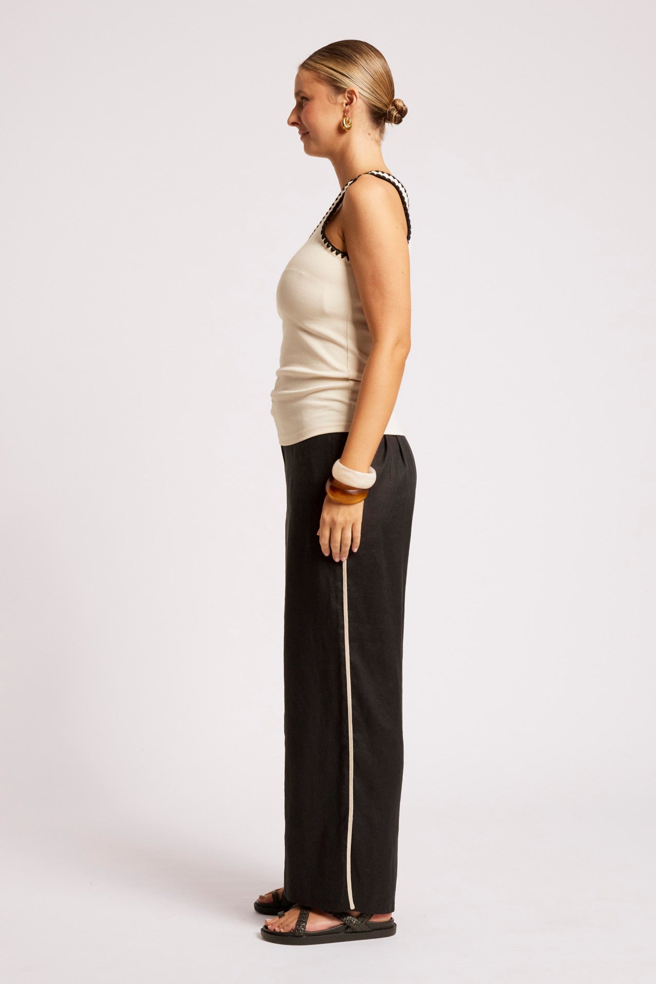 Maris Stitched Tank - Tusk / Black