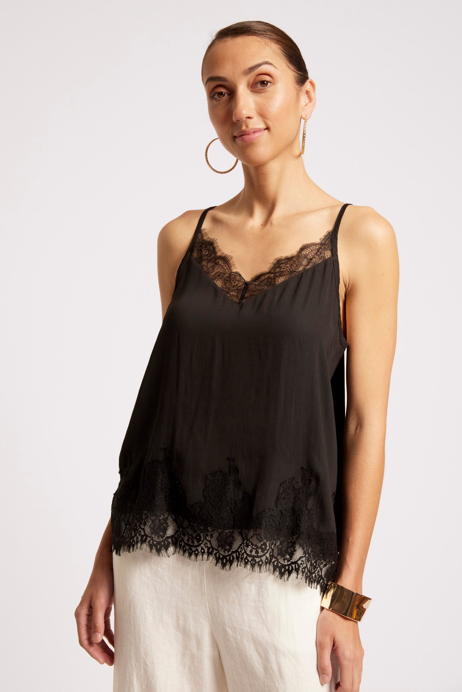 Drift Lace Tank - Black