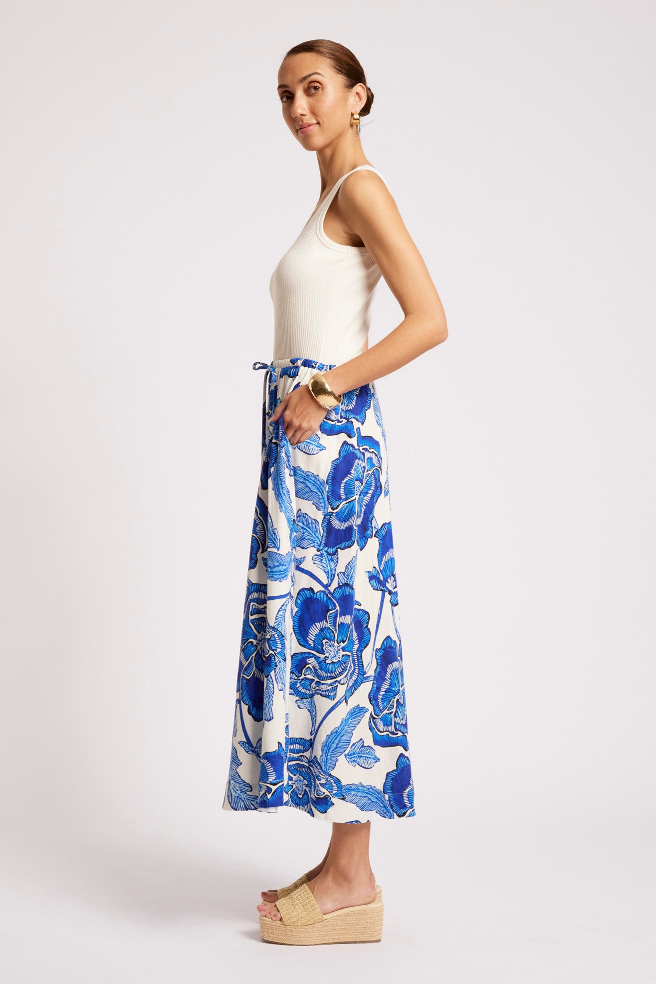 Gaia Maxi Skirt - Azure