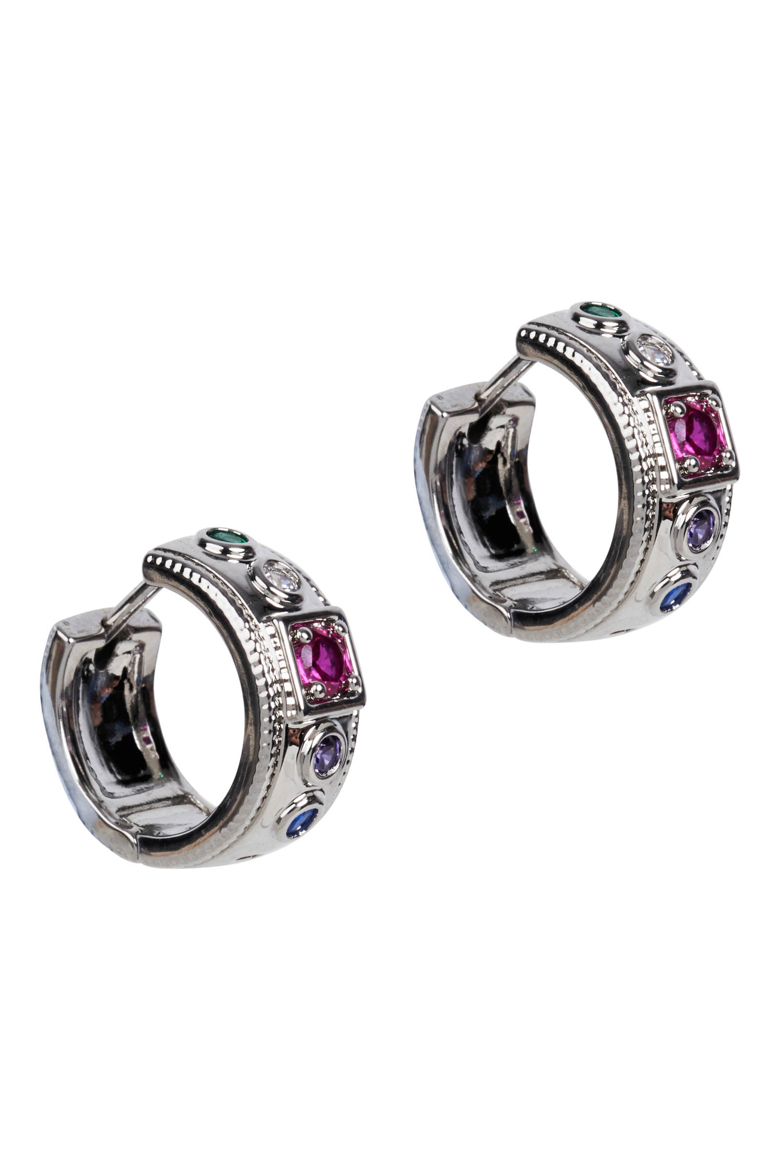 Heritage Earring - Silver Gem