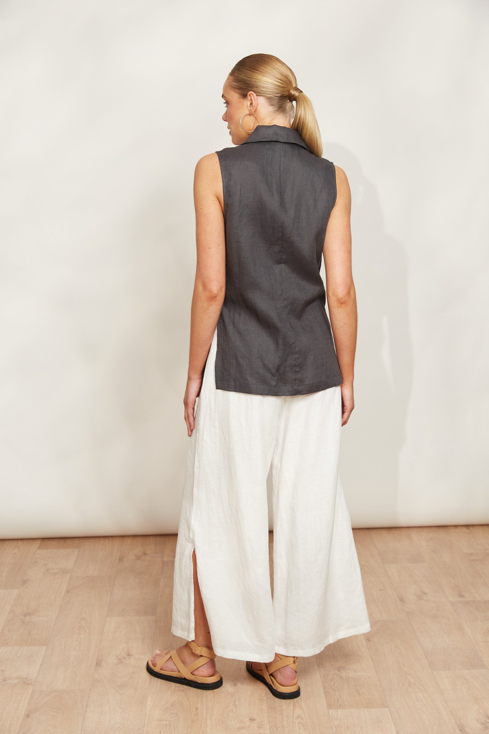 Halcyon Vest - Oyster - eb&ive Clothing - Vest Linen