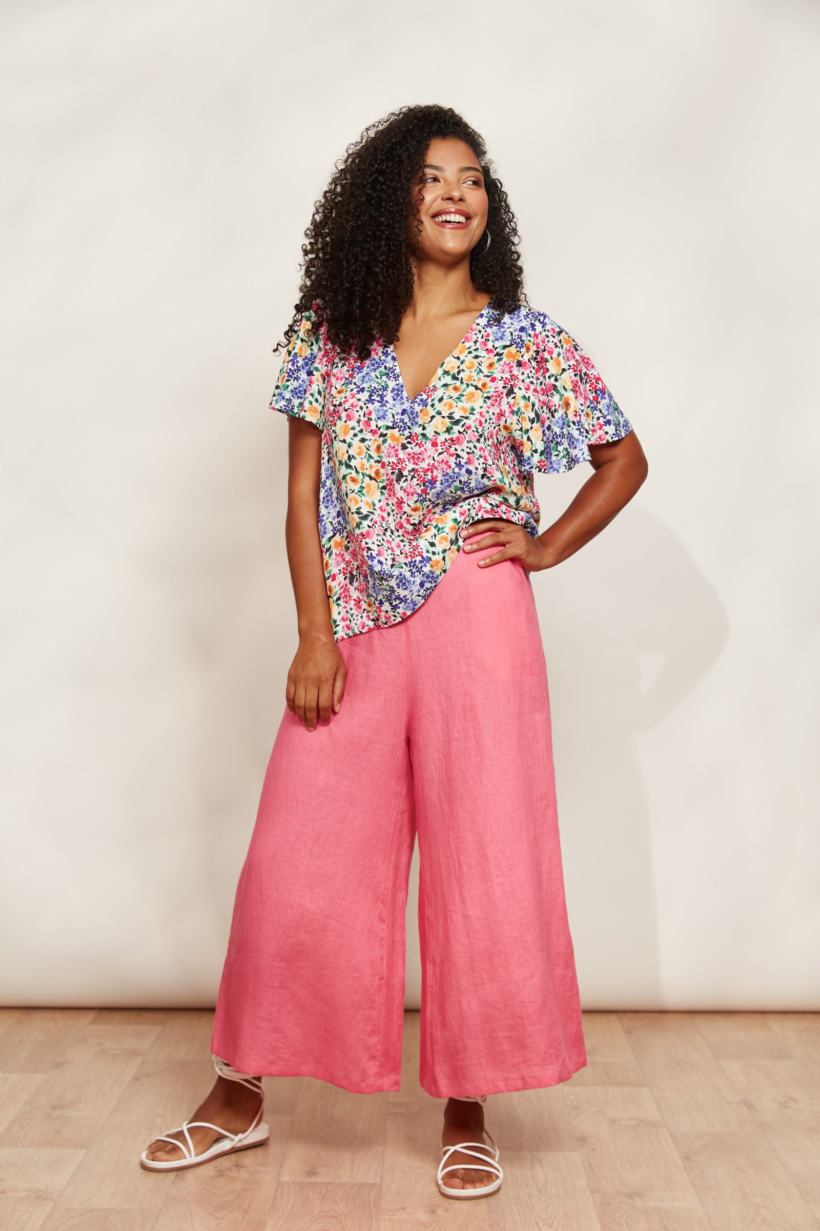 Halcyon Crop Pant - Musk - eb&ive Clothing - Pant Relaxed Crop Linen