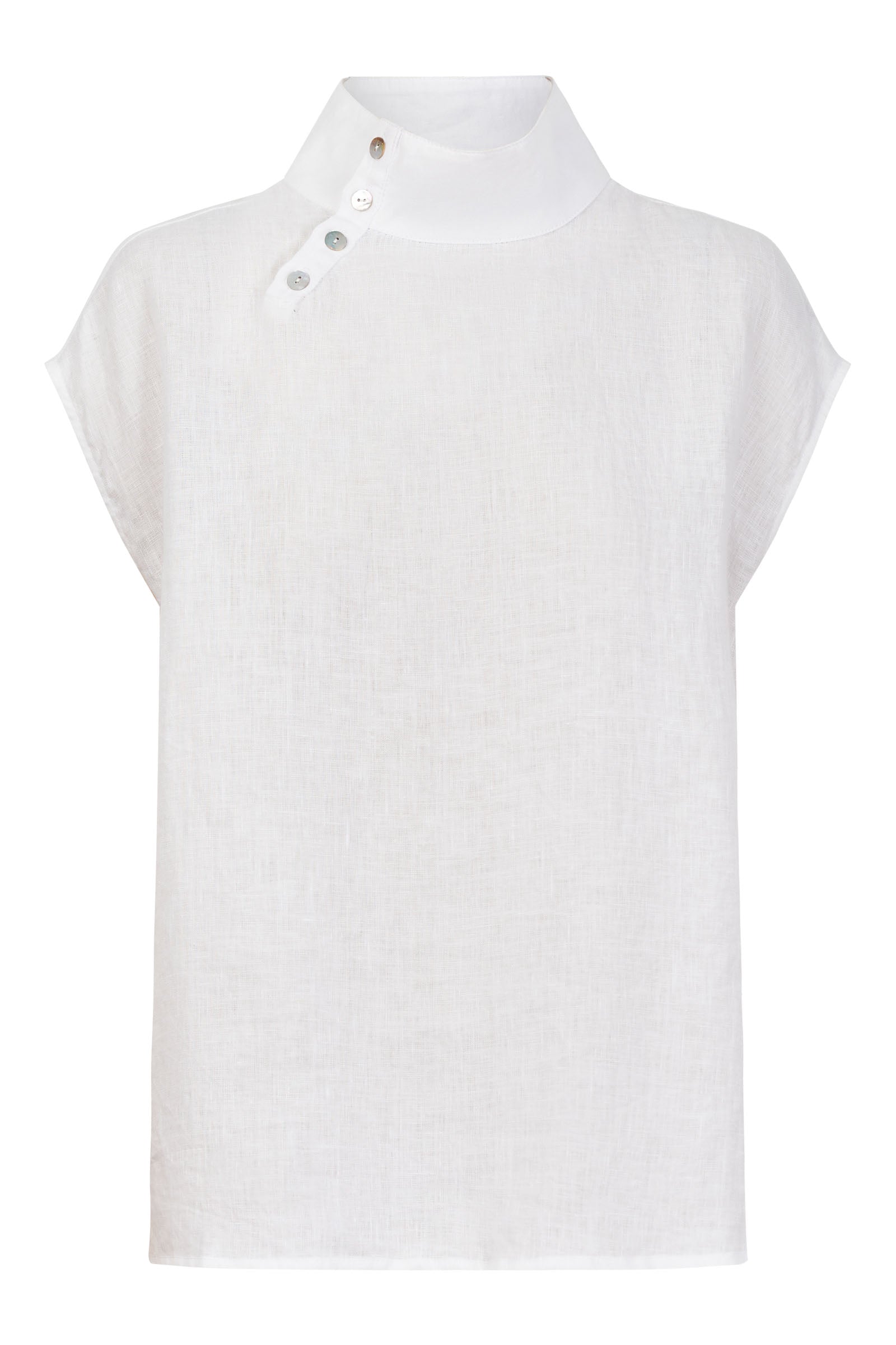 Halcyon Button Top - Opal - eb&ive Clothing - Top Sleeveless Linen