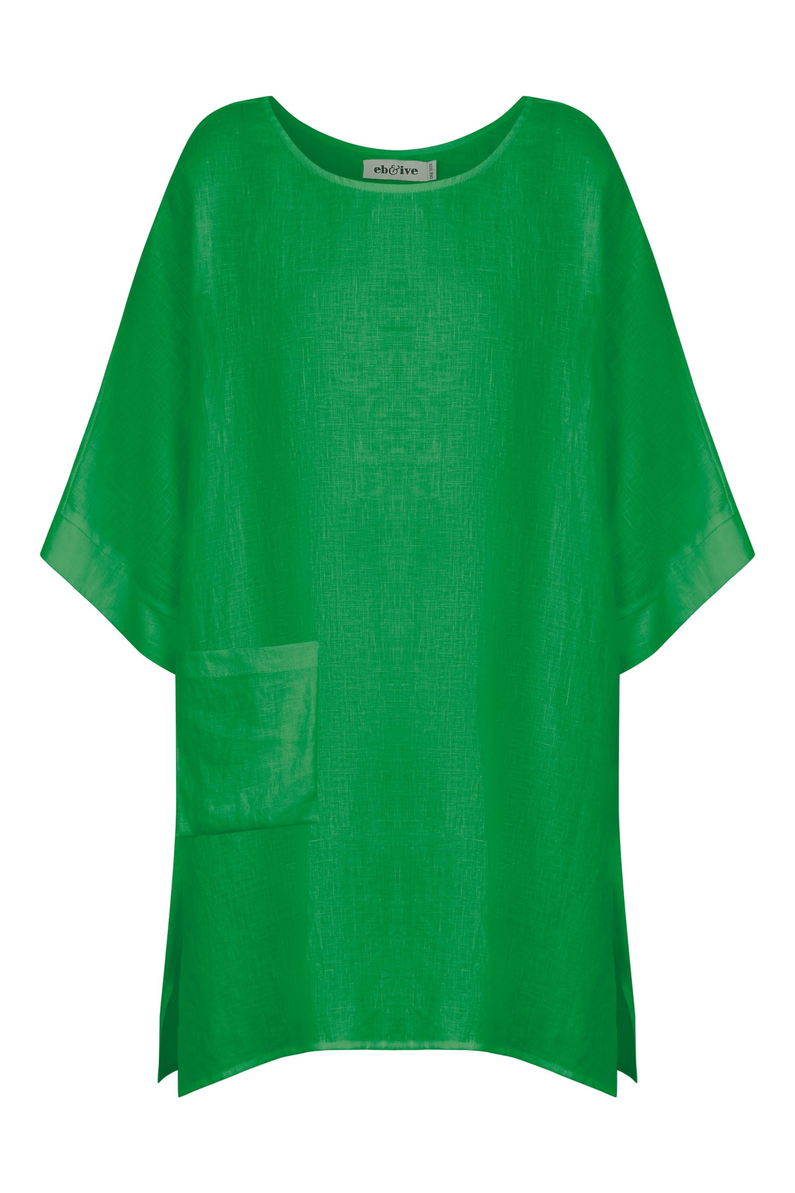 Halcyon Relaxed  Top - Emerald - eb&ive Clothing - Top S/S Linen One Size