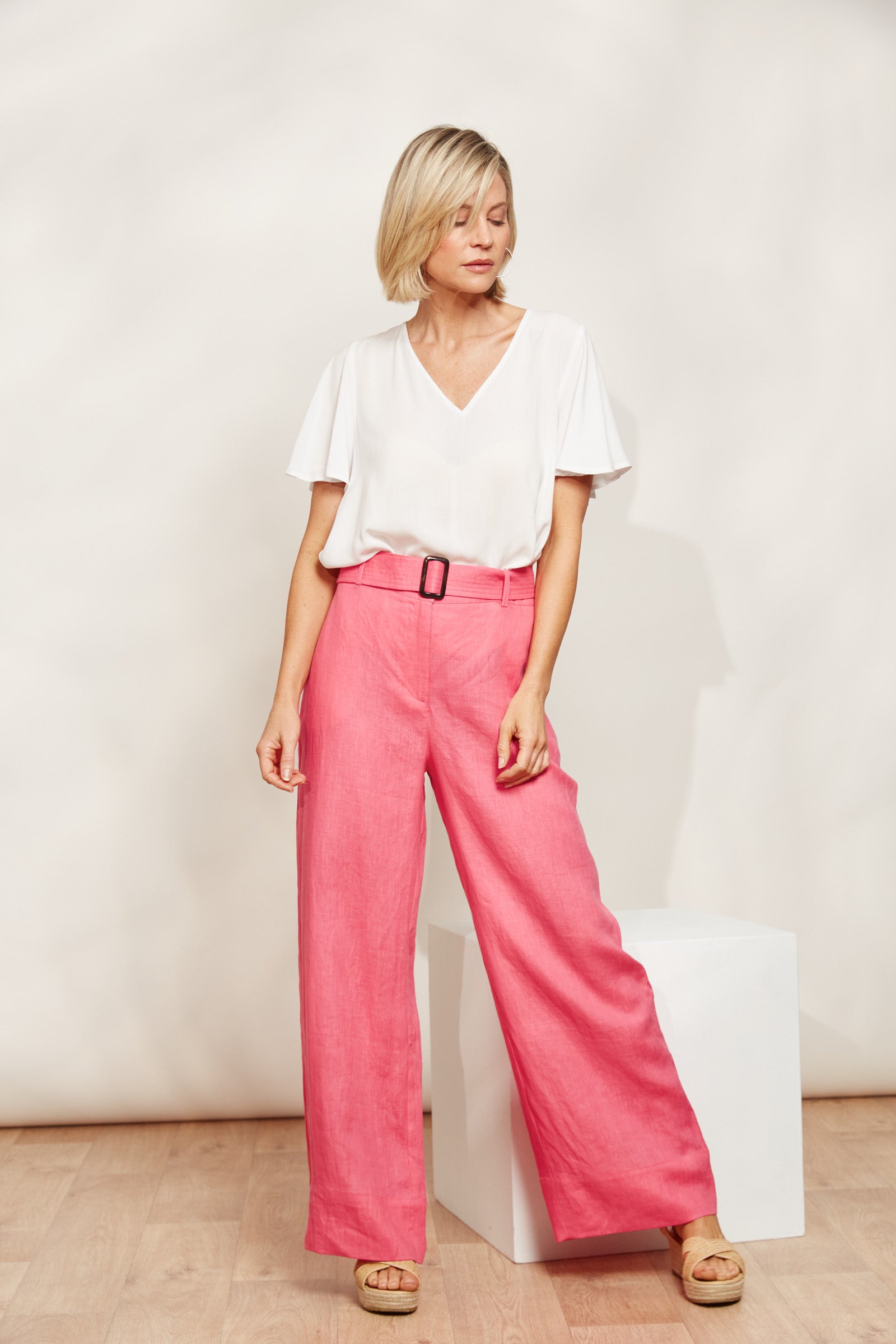 Halcyon Pant - Musk - eb&ive Clothing - Pant Wide Linen