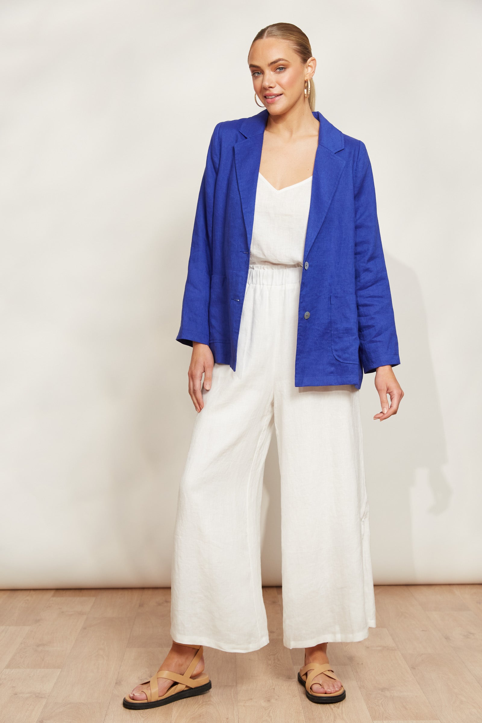 Halcyon Blazer - Cobalt - eb&ive Clothing - Jacket Blazer Linen