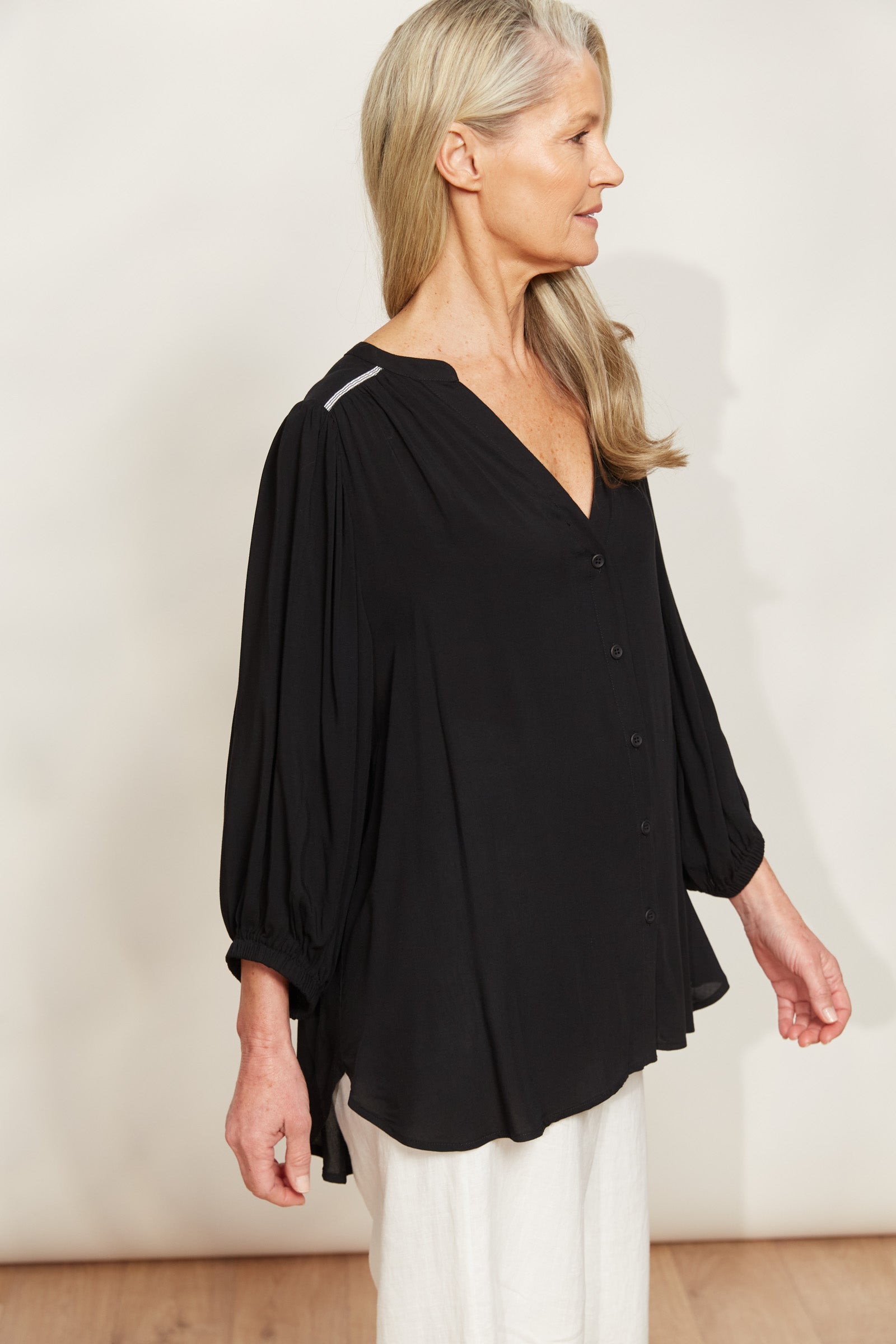 La Mer Relaxed Top - Sable - eb&ive Clothing - Top 3/4 Sleeve One Size