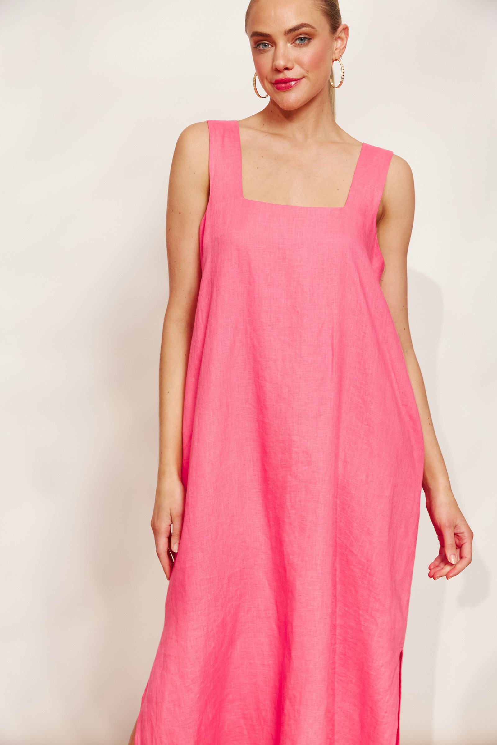 Halcyon Tank Dress - Musk - eb&ive Clothing - Dress Maxi Linen