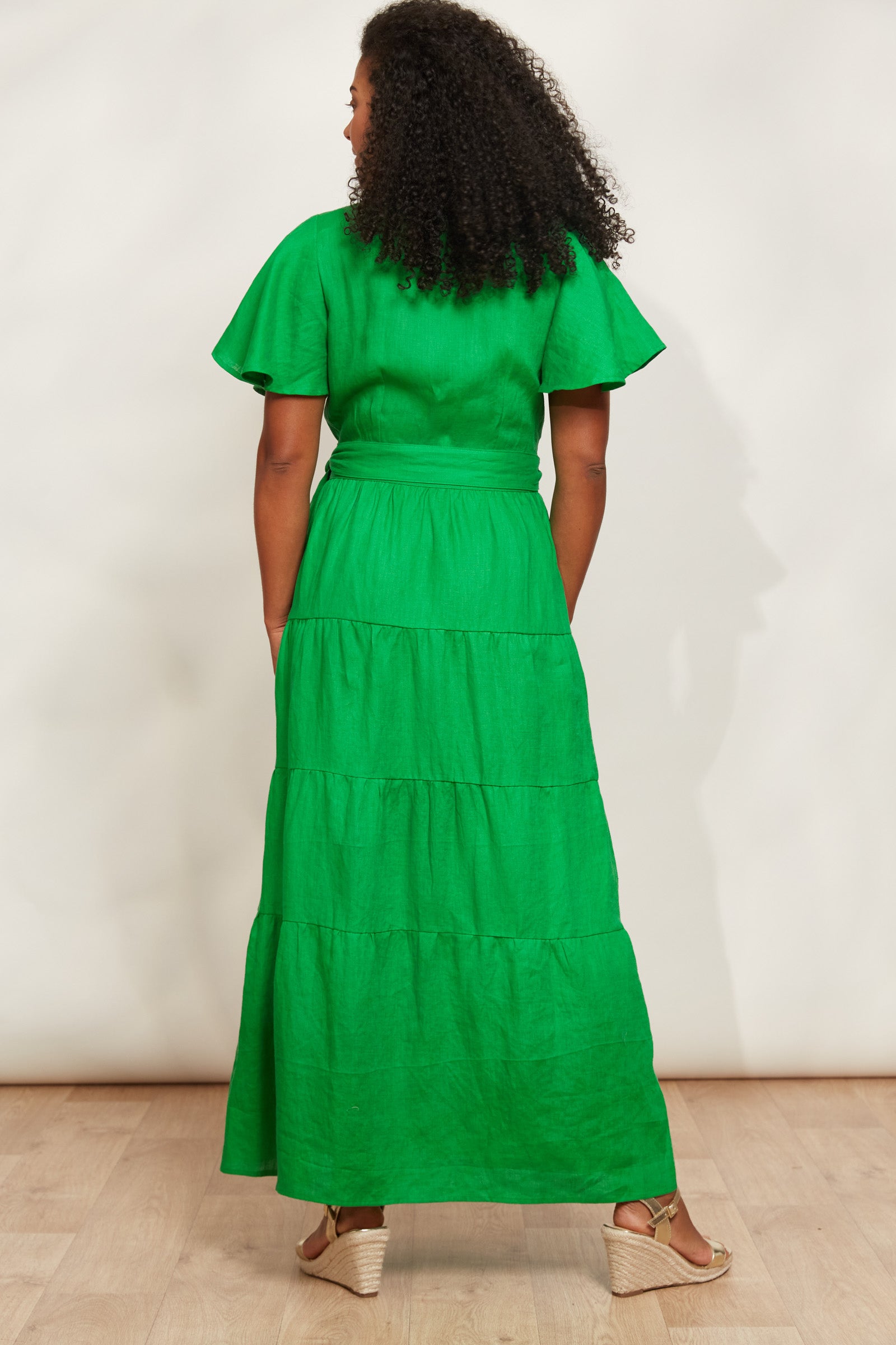 Halcyon Maxi Dress - Emerald - eb&ive Clothing - Dress Maxi Linen