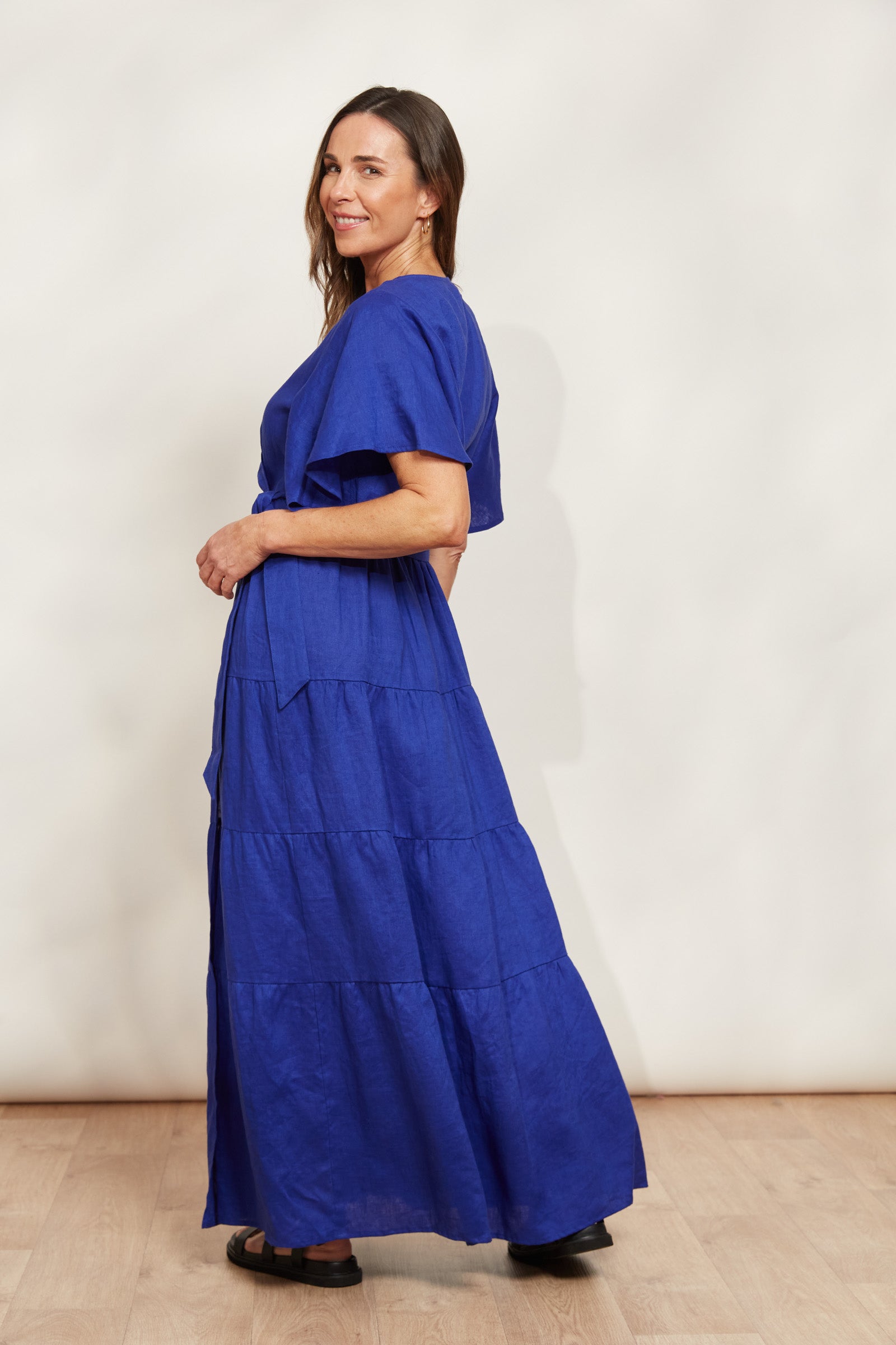 Halcyon Maxi Dress - Cobalt - eb&ive Clothing - Dress Maxi Linen