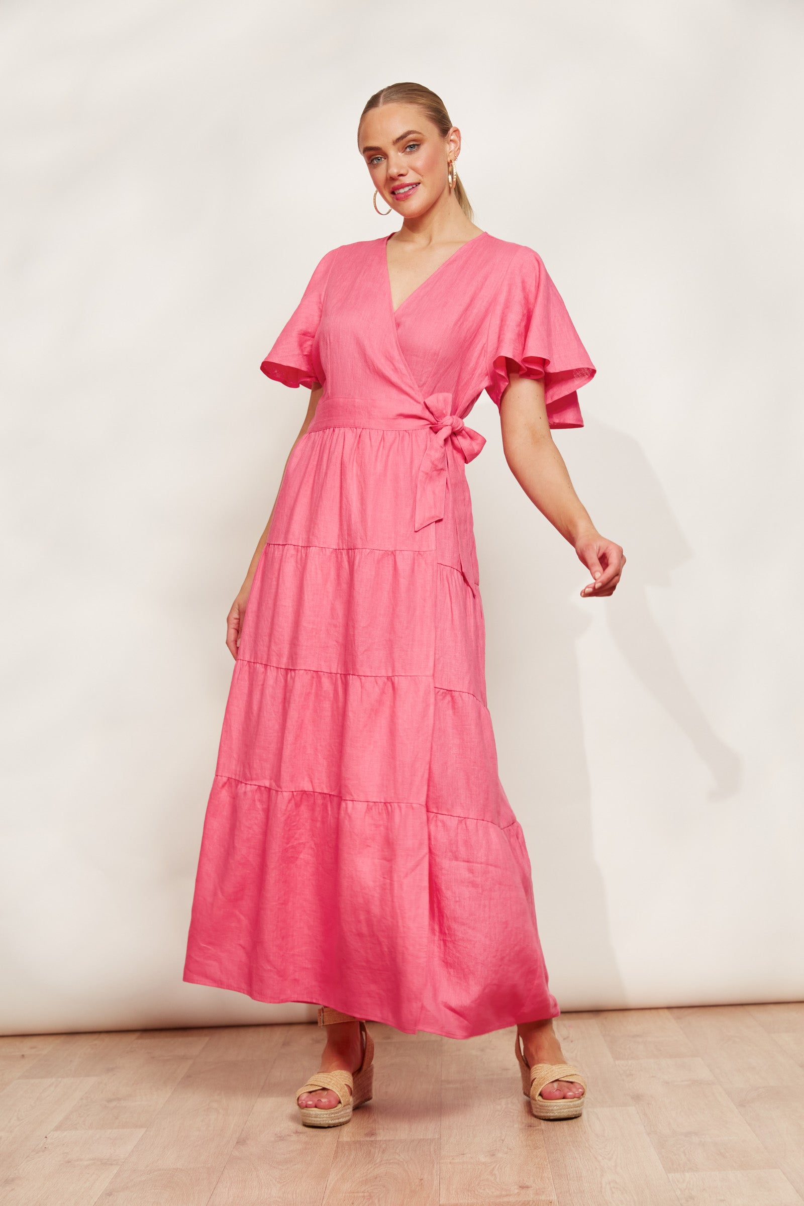 Halcyon Maxi Dress - Musk - eb&ive Clothing - Dress Maxi Linen