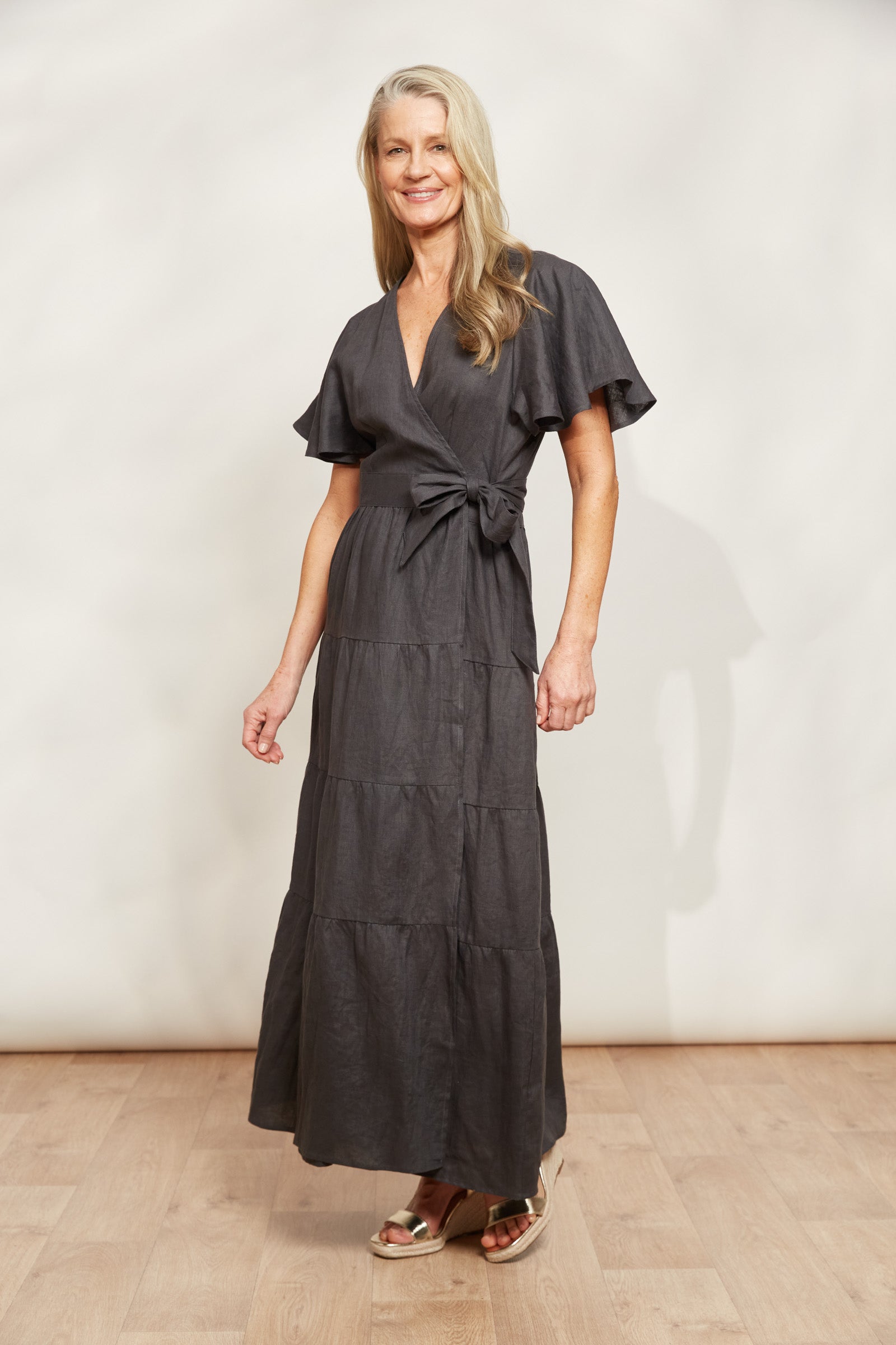 Halcyon Maxi Dress - Oyster - eb&ive Clothing - Dress Maxi Linen