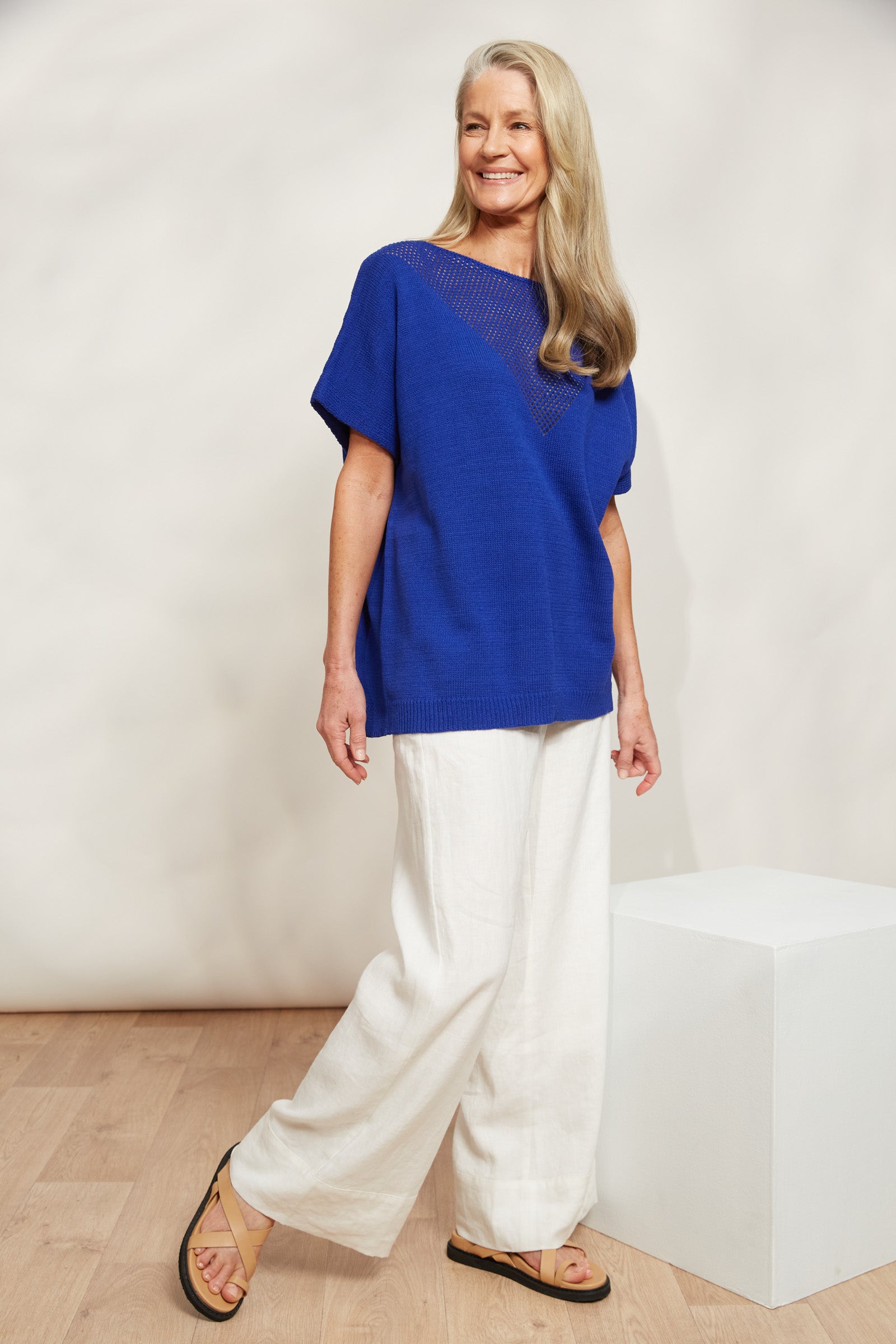 La Sable Knit Top - Cobalt - eb&ive Clothing - Knit Top S/S One Size