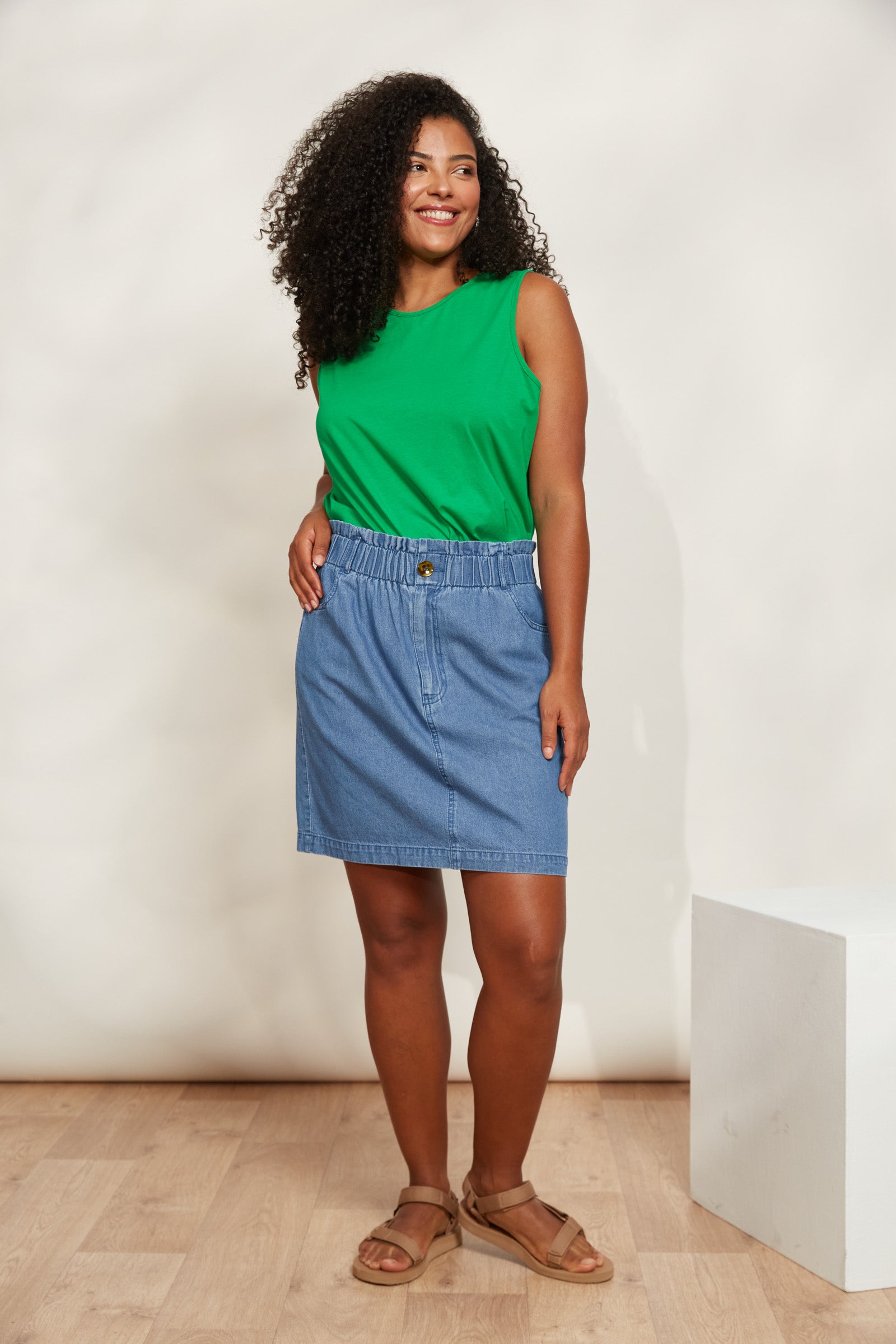 Playa Mini Skirt - Denim - eb&ive Clothing - Denim Skirt Mini