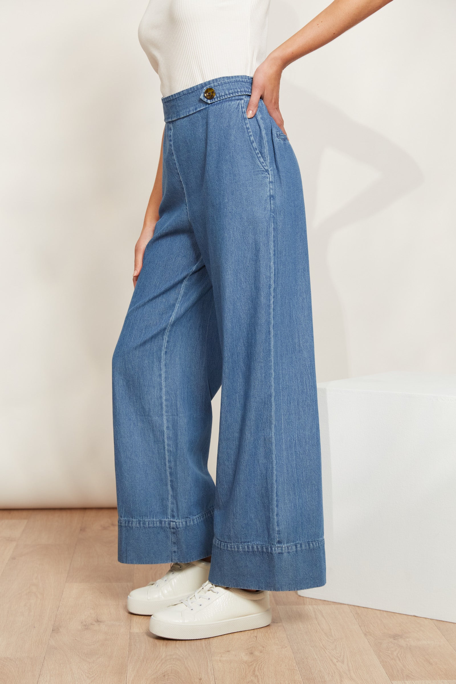 Playa Pant - Denim - eb&ive Clothing - Denim Jean Wide Leg