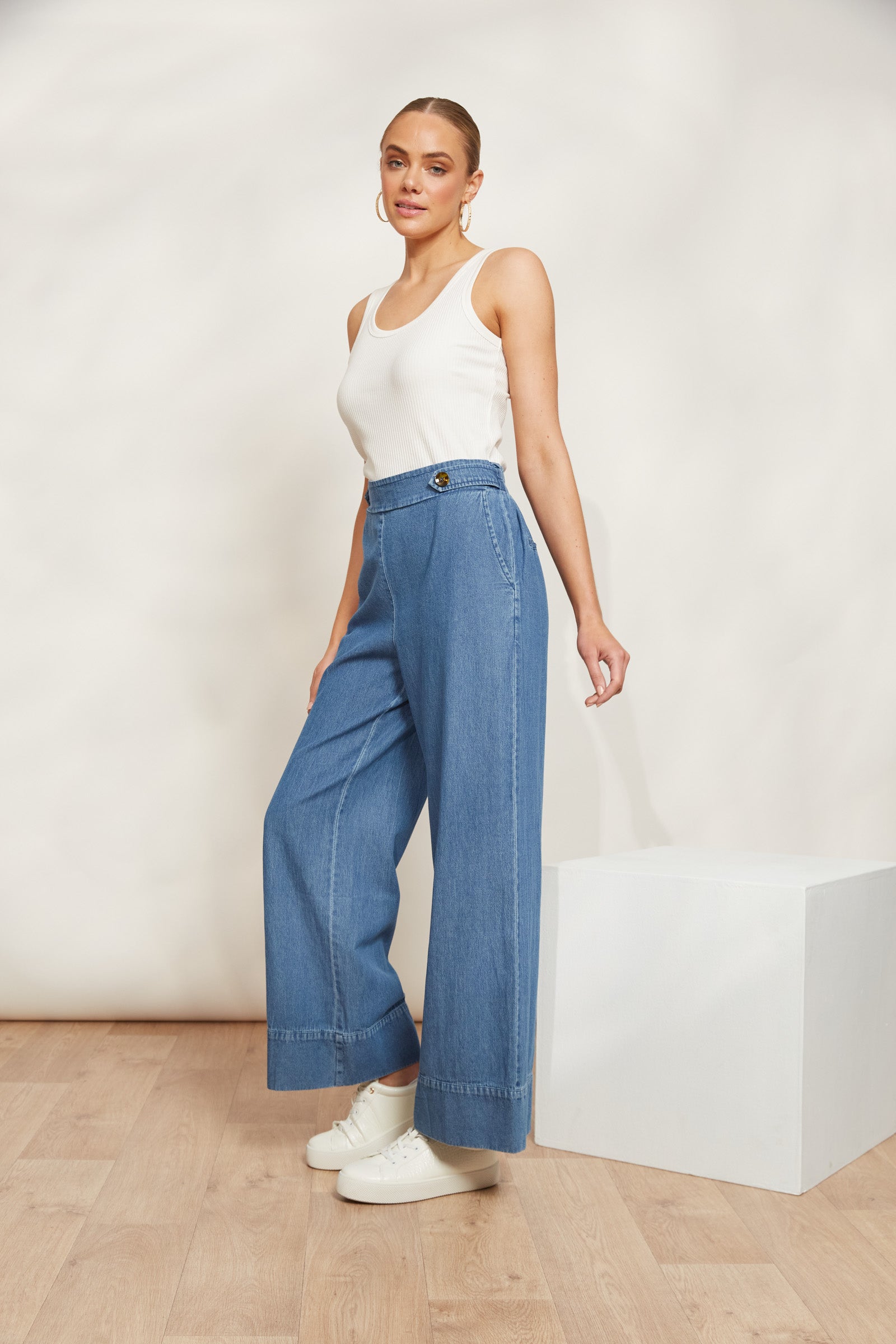 Playa Pant - Denim - eb&ive Clothing - Denim Jean Wide Leg