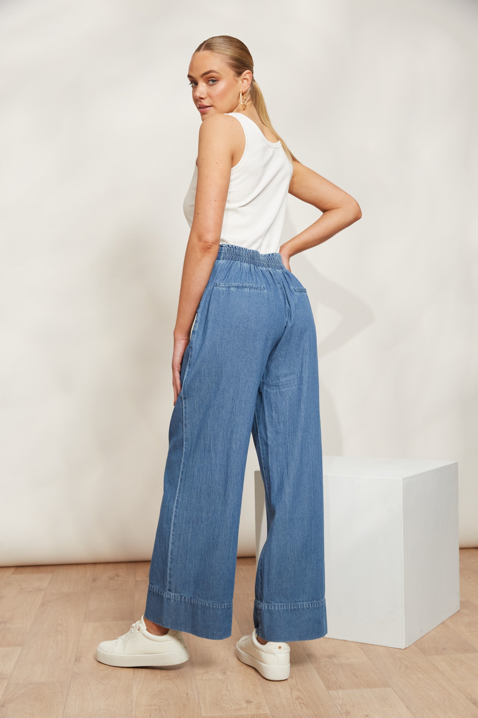 Playa Pant - Denim - eb&ive Clothing - Denim Jean Wide Leg