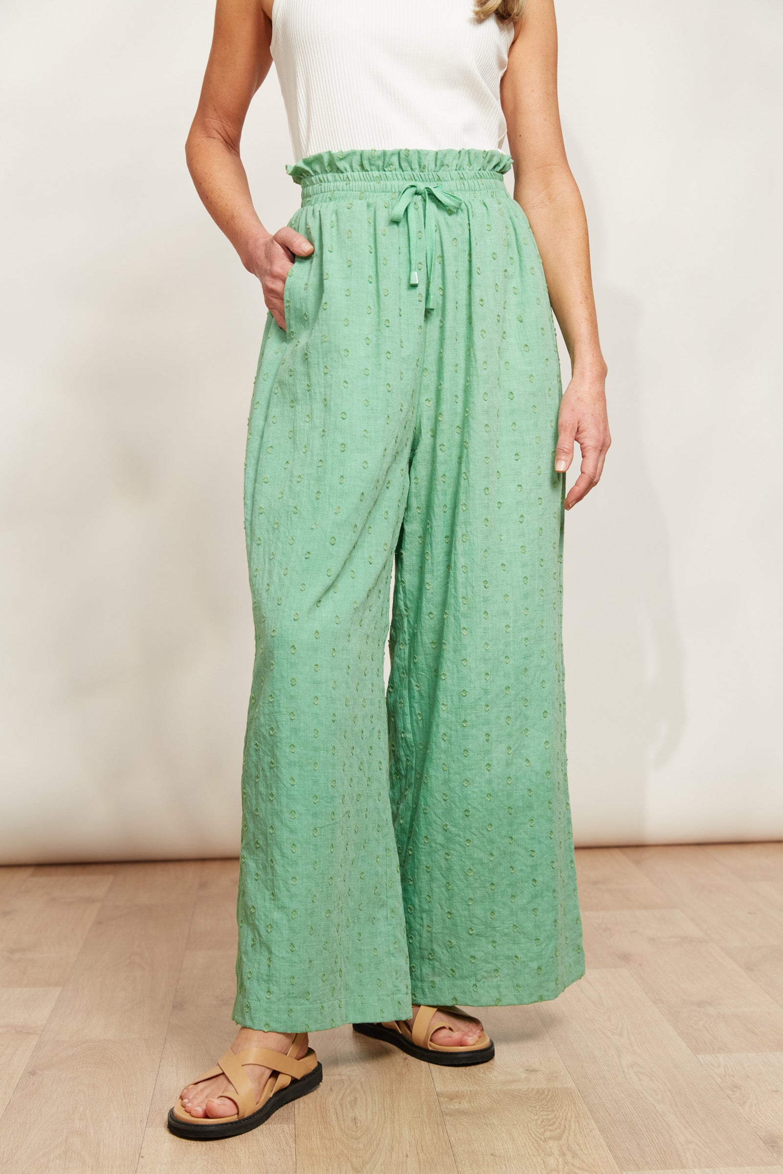 Zephyr Pant - Jade - eb&ive Clothing - Pant Wide