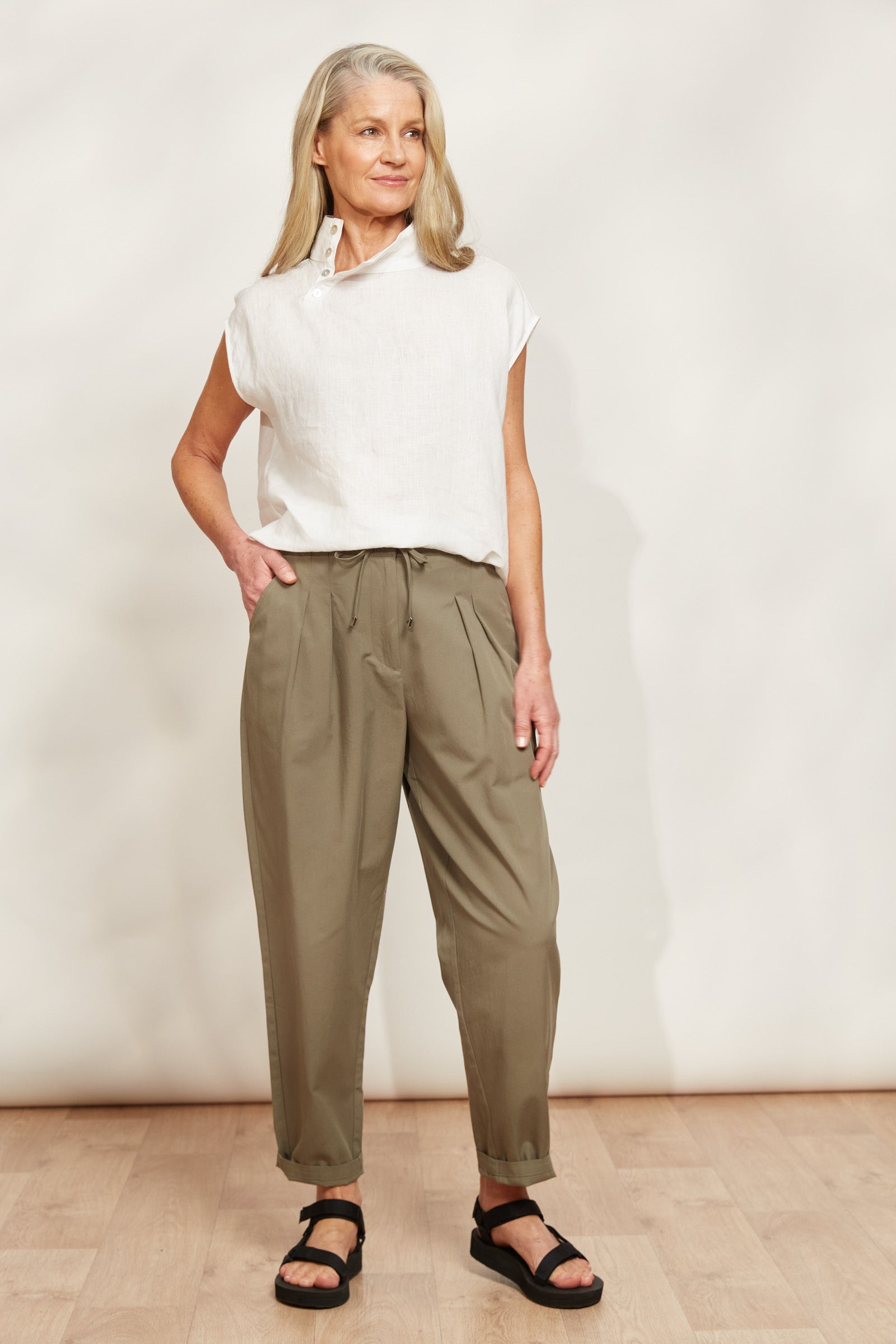 La Plage Pant - Khaki - eb&ive Clothing - Pant Relaxed