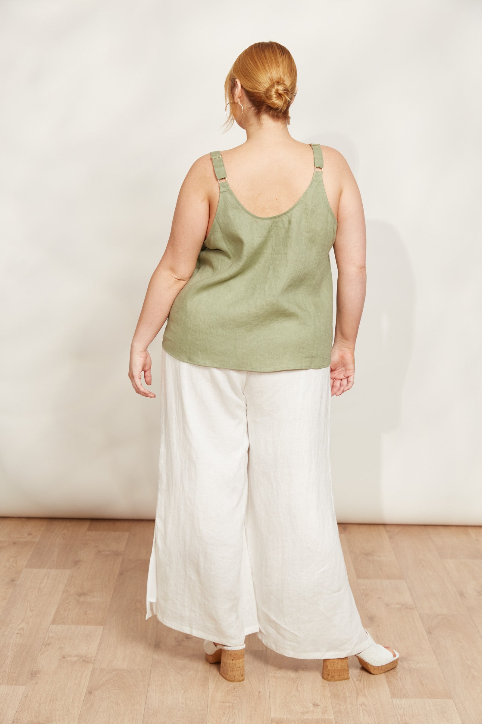 Sojourn Tank - Aloe - eb&ive Clothing - Top Strappy Linen