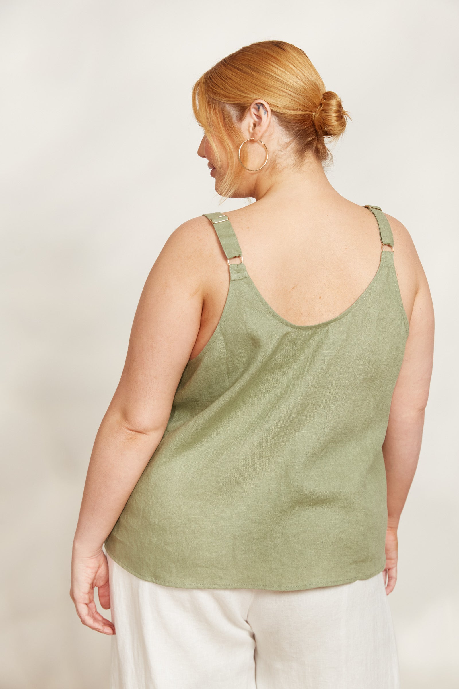 Sojourn Tank - Aloe - eb&ive Clothing - Top Strappy Linen